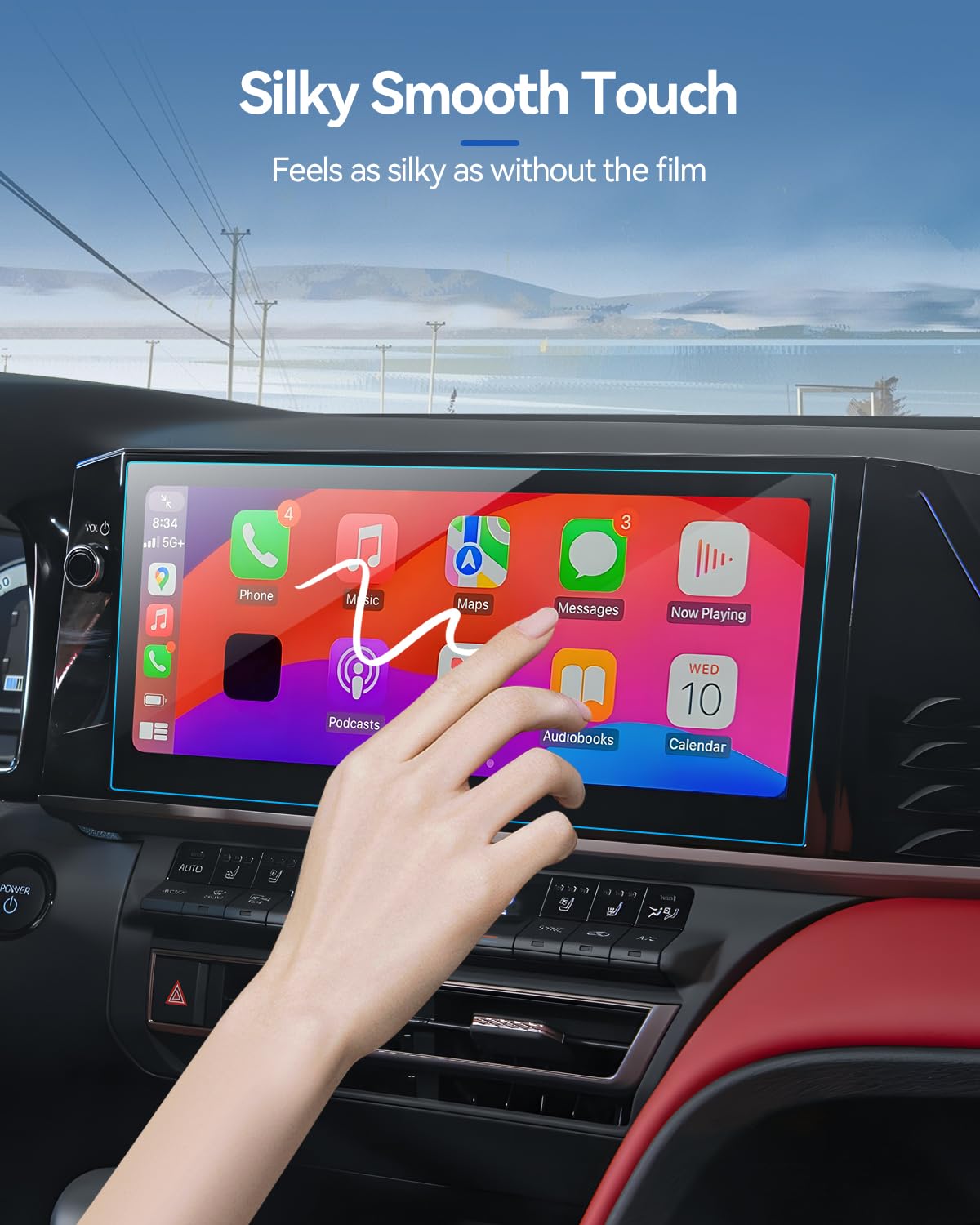 Lantu 2Pcs Car Screen Protector For 2025 Camry Xle/Xse, Camry Hybrid Xv80 Accessories Navigation Nano Touchscreen Protector Film