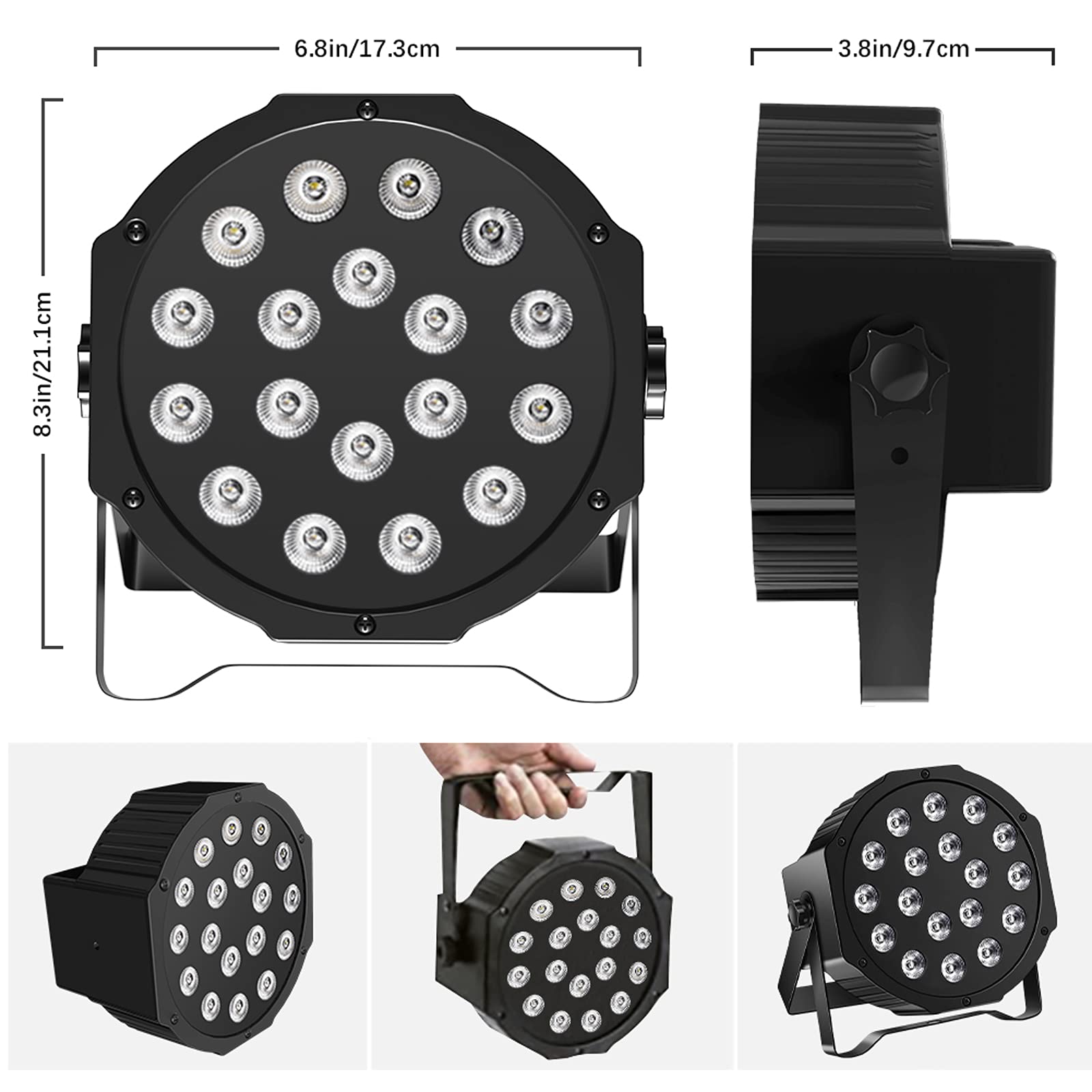 Uking Rechargeable Par Lights Wireless 18 Rgb Stage Lighting Battery Powered Uplights Dmx Control Uplighting For Wedding Dj Dis