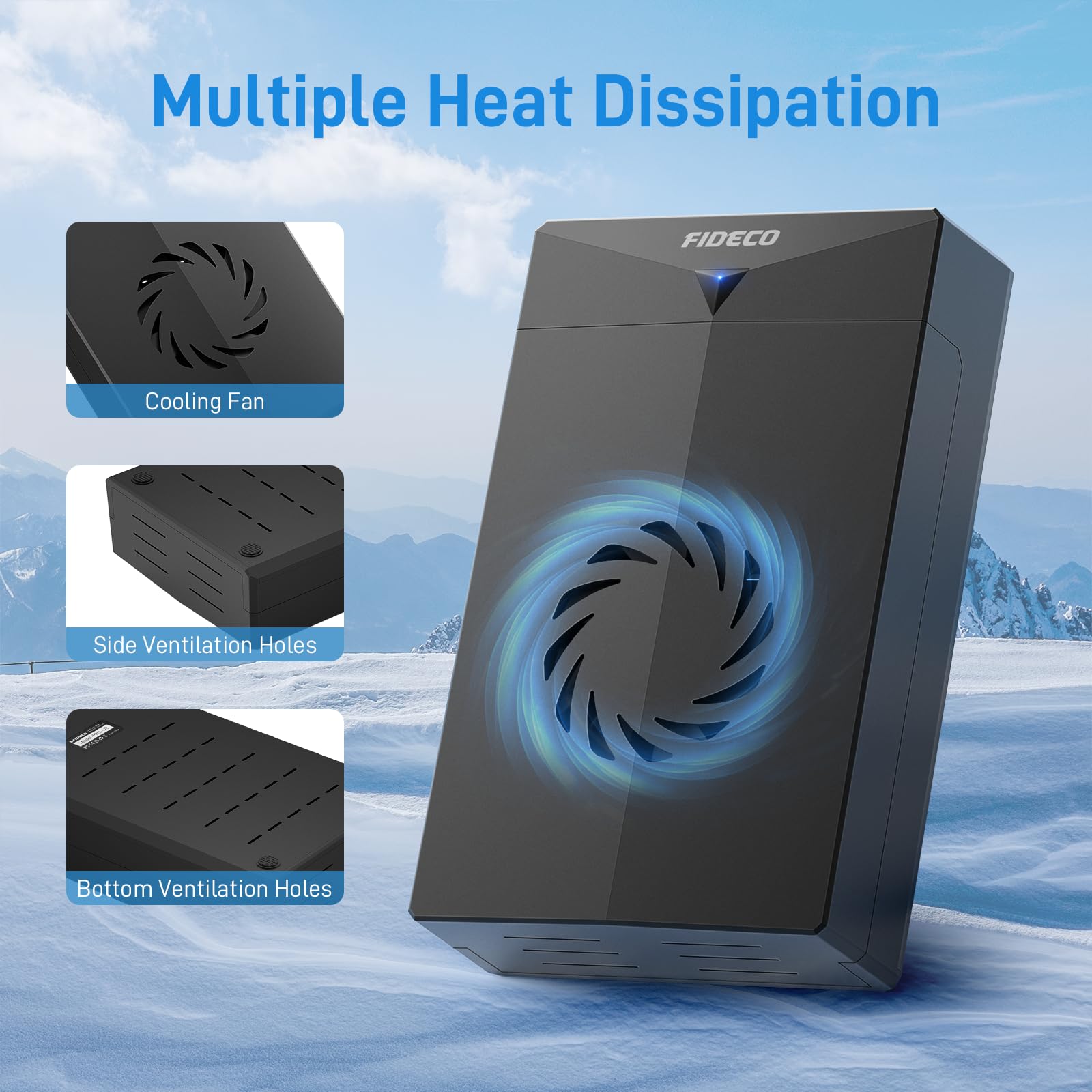 Fideco Hard Drive Enclosure, Usb 3.0 To Sata Hard Drive Docking Station For 3.5 Or 2.5 Inch Sata Hdd Ssd With Cooling Fan, 12V P