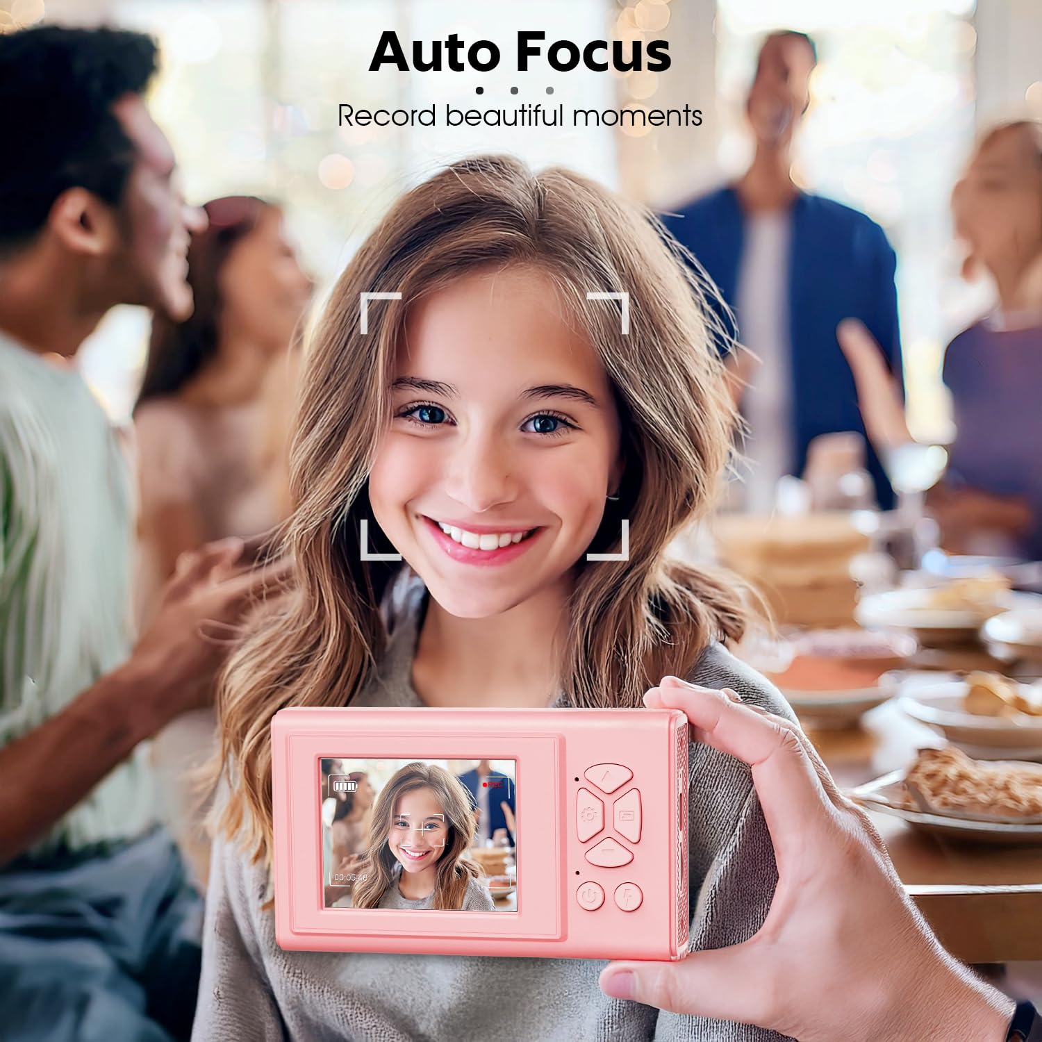 Cimelr Digital Camera, 48Mp Autofocus Uhd 4K Vlogging Canera 16X Digital Zoom, Anti Shake Portable Point And Shoot Kids Camera,