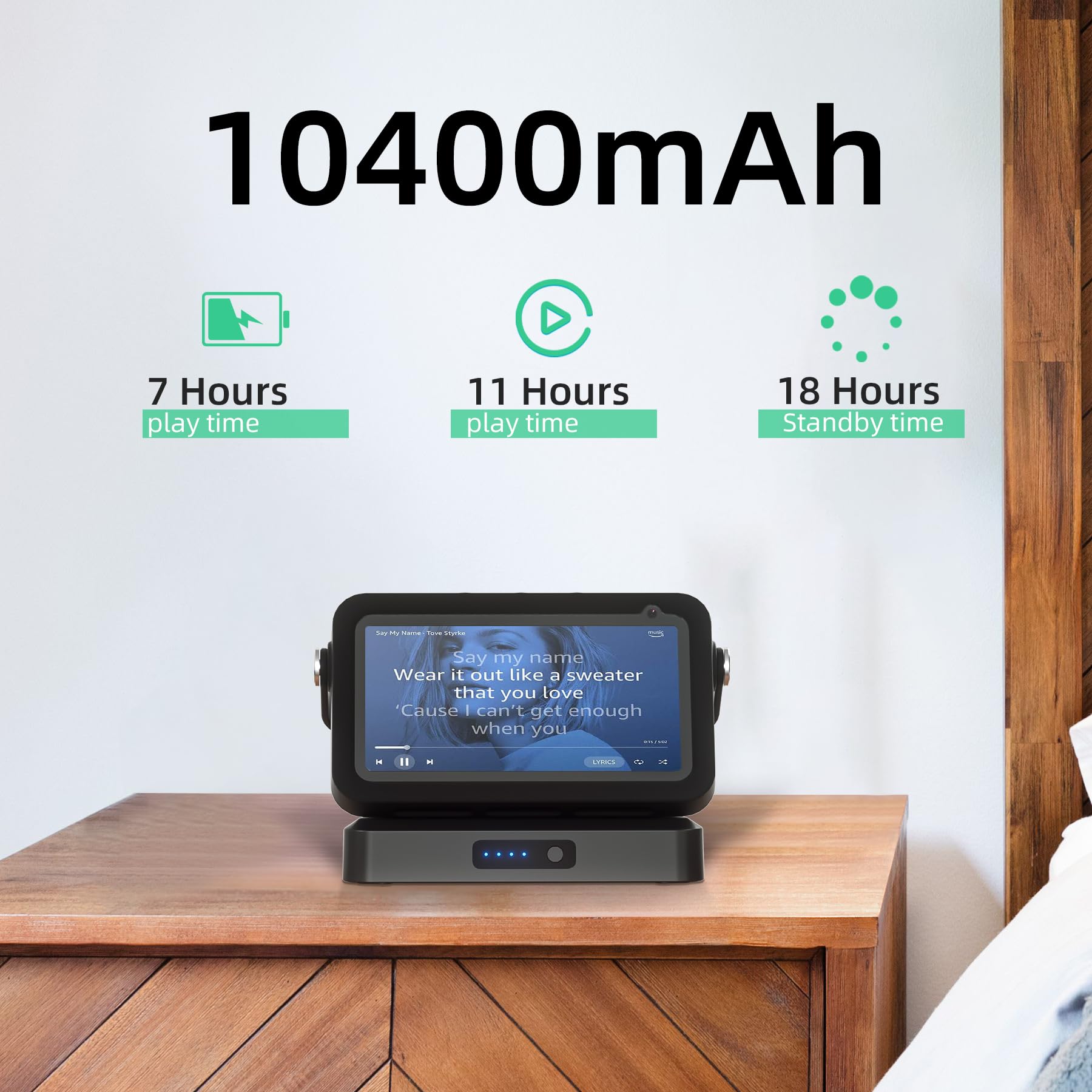 Show 5 Battery Base, Portable Show 5 1St Gen Battery Base, Xiaodu Smarts Speaker Battery Stand 10000 Mah 11Hours Work Time, Not