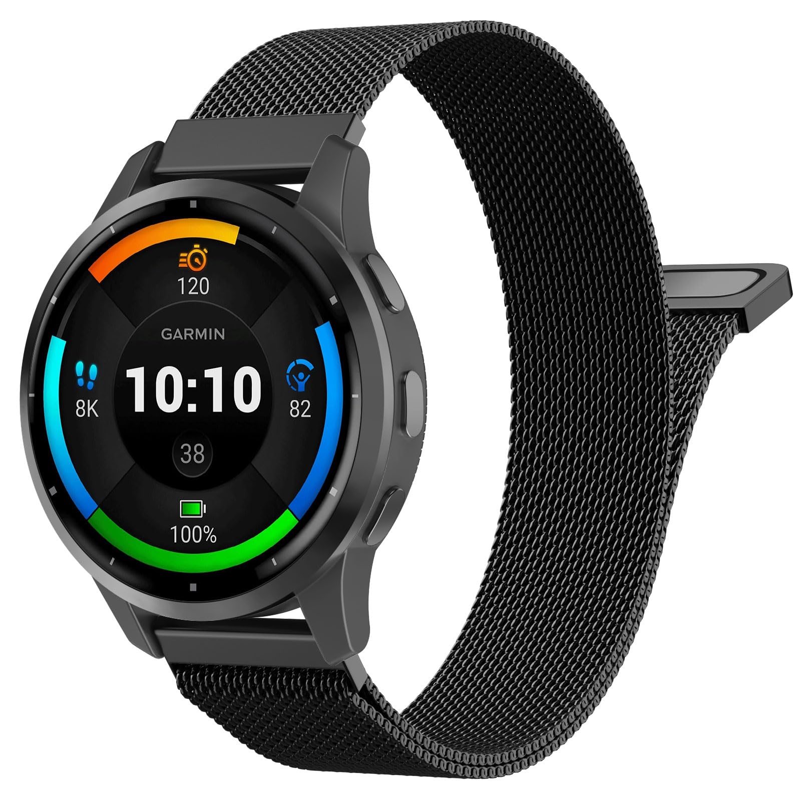 Astorgos 22mm Stainless Steel Watch Band Compatible with Garmin Vivoactive 4/Venu 4 45mm/3/2, Forerunner 970/255/570 47 mm, Feni