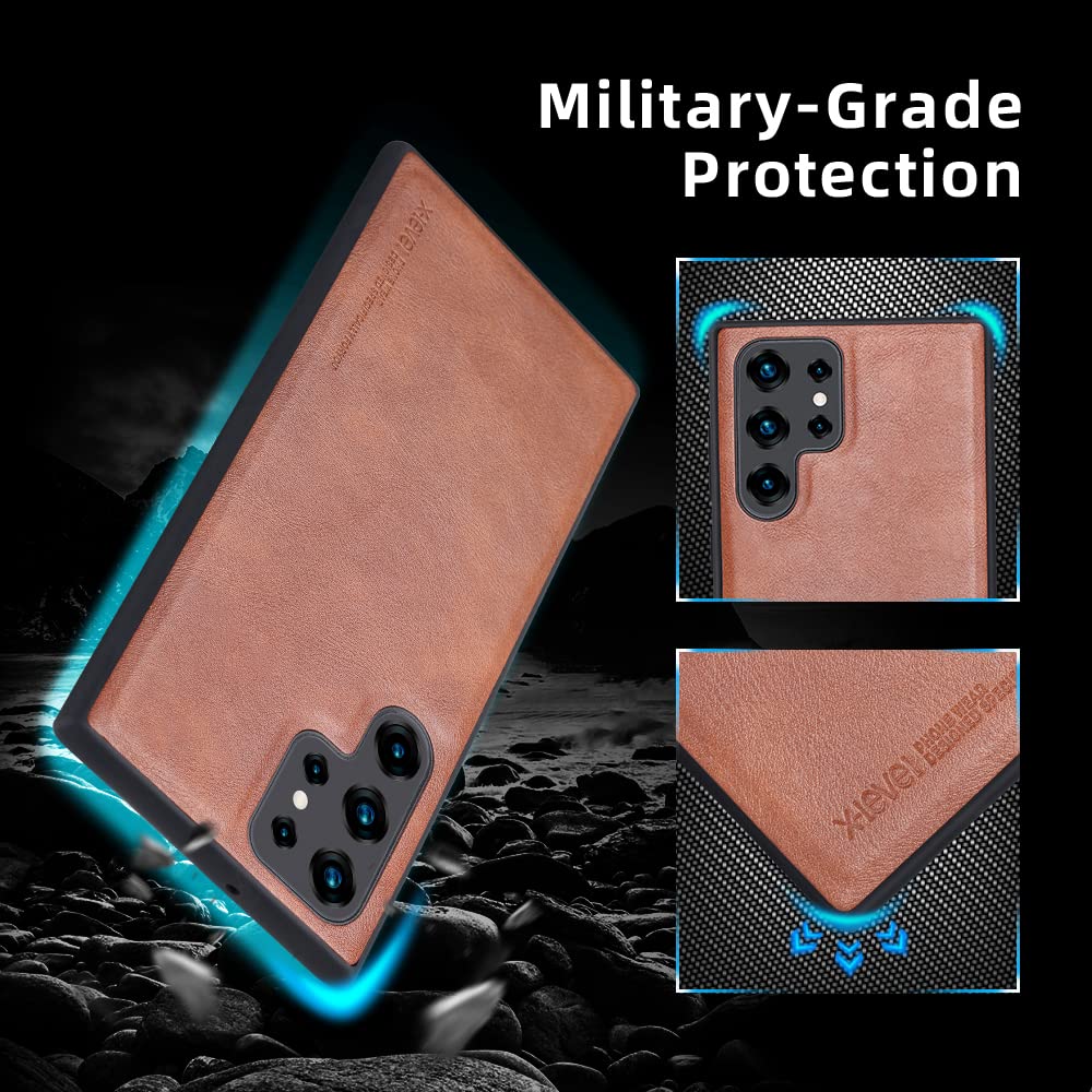 X Level For Samsung Galaxy S22 Ultra Case Premium Pu Leather Business Soft Tpu Bumper Anti Scratch Shockproof Protective Phone C