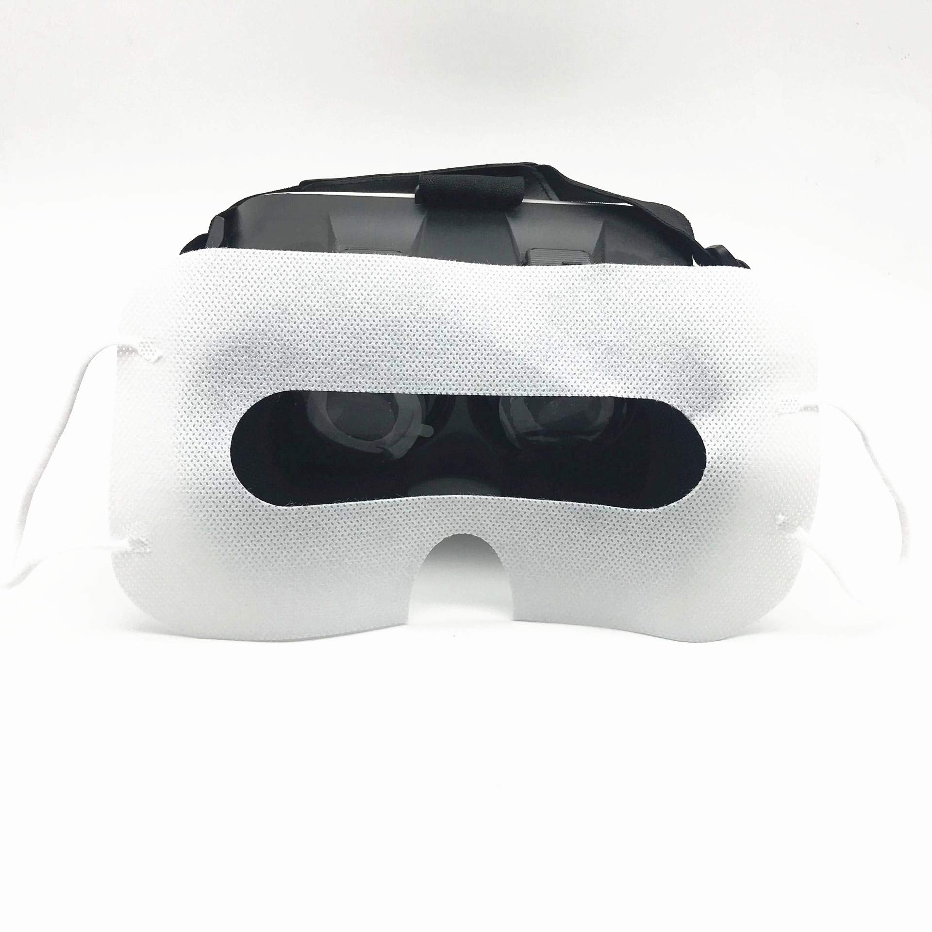 100 Pack Disposable Sanitary Eye Covers - Compatible with HTC Vive Pro/PS VR/Gear VR/Oculus Rift Go & More - White