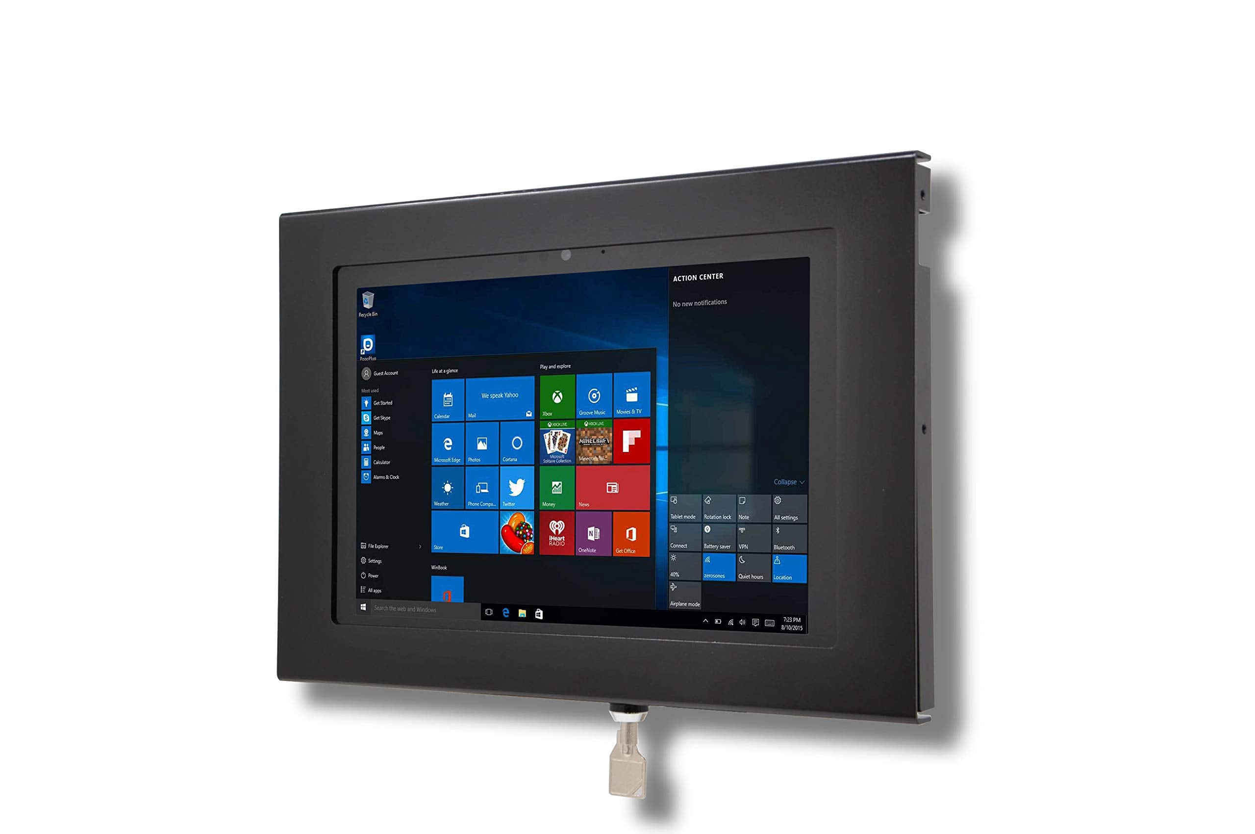 TABcare Locking Anti-Theft Security Metal Case for Microsoft Surface Go 1/2/3/4 Tablet Supports VESA, Wall Mount (Surface GO, Bl