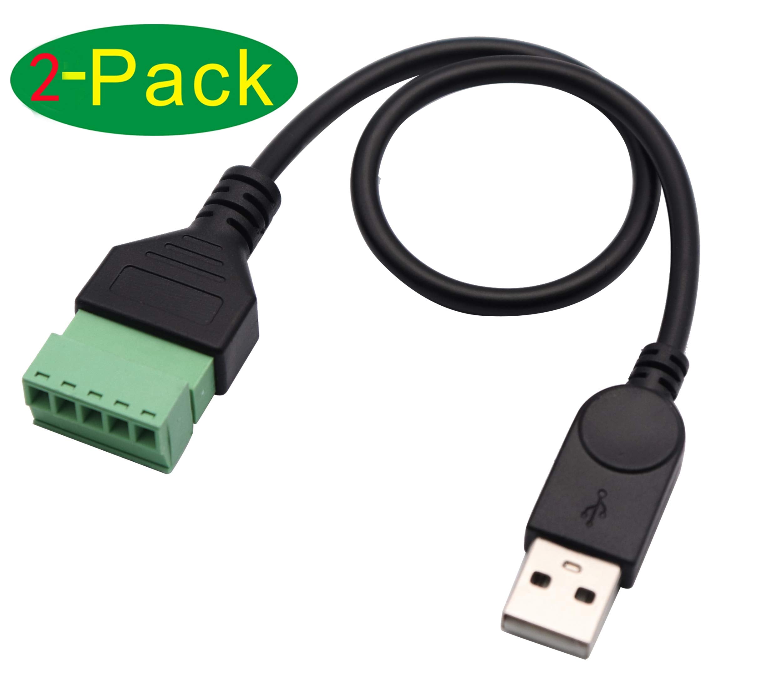 Zdycgtime Usb 2.0 A Screw Terminal Block Connector Cable Usb 2.0 A Male Plug To 5 Pin/Way Female Bolt Screw With Shield Terminal