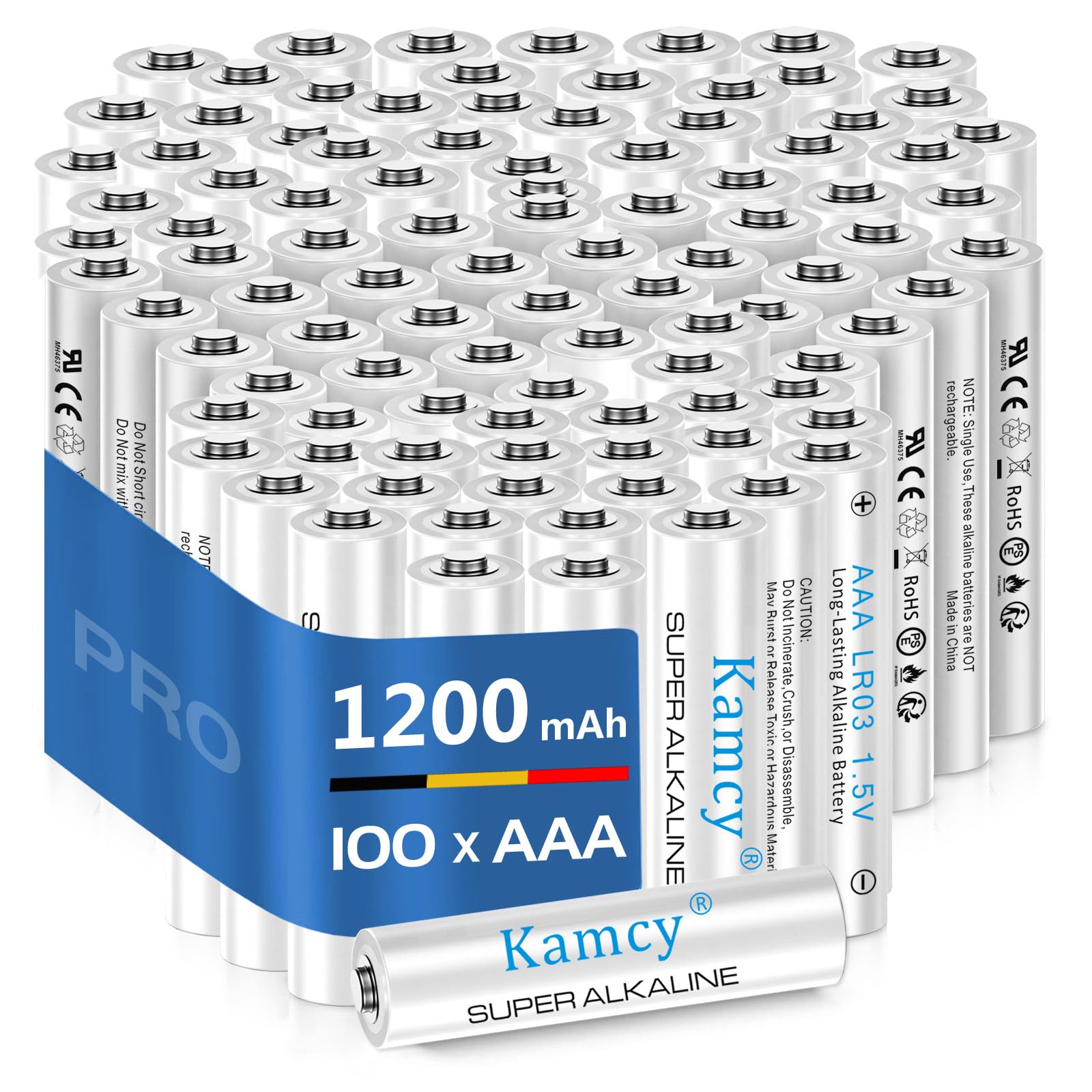 KAMCY AAA Batteries, Batteries AAA Size, AAA Batteries 100 Pack, Triple AAA Batteries 1.5V Long Lasting High-Performance AAA Alk