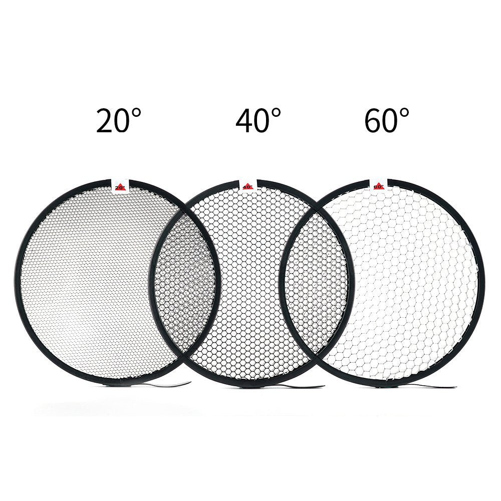 Supon 7'' Standard Reflector Lamp Shade Dish Diffuser With 20 /40/ 60 Honeycomb Grid White Soft Cloth For Bowens Mount Studio St