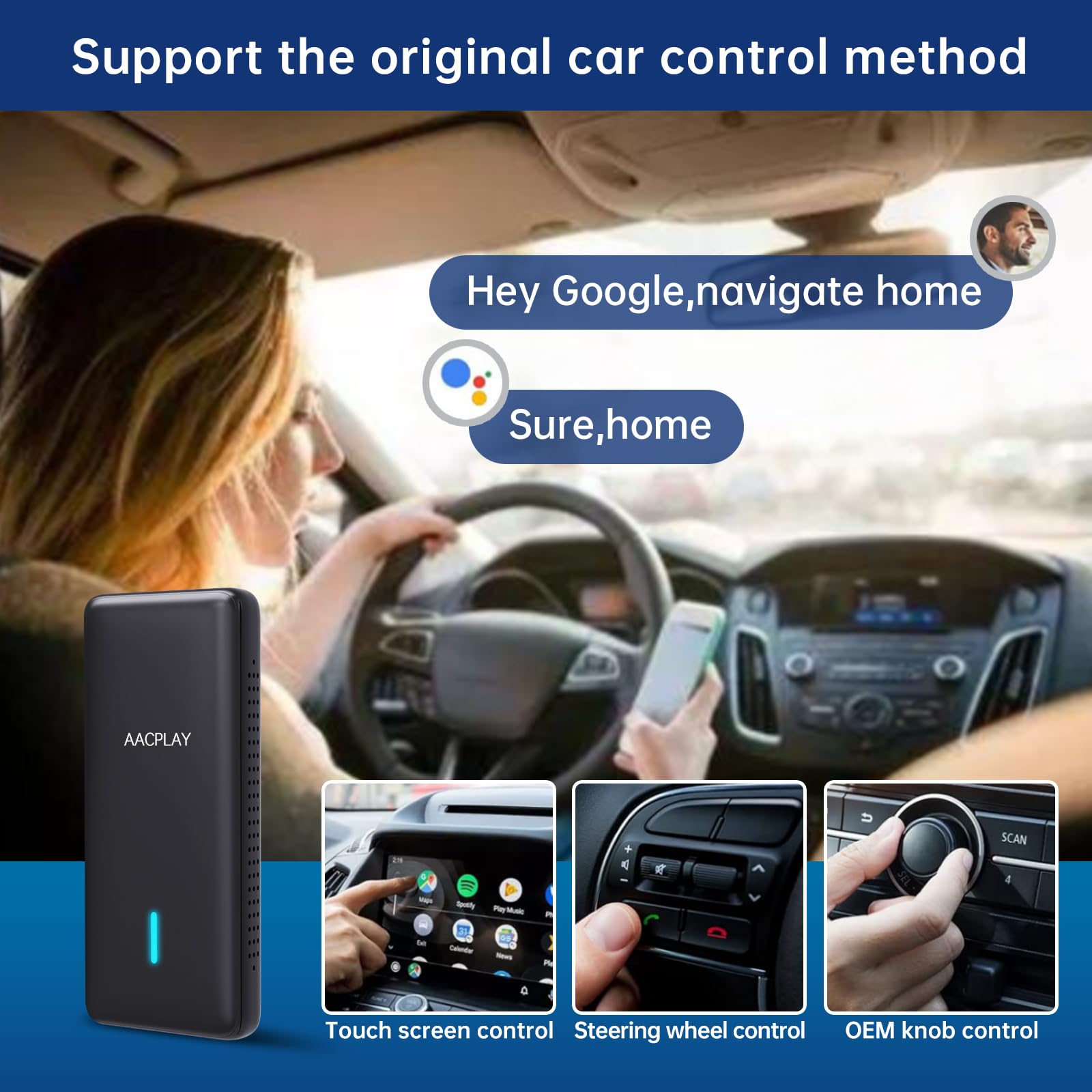 Aacplay Wireless Android Auto Car Adapter Converts Wired Android Auto To Wireless, 2024 Android Auto Dongle Wireless Aa