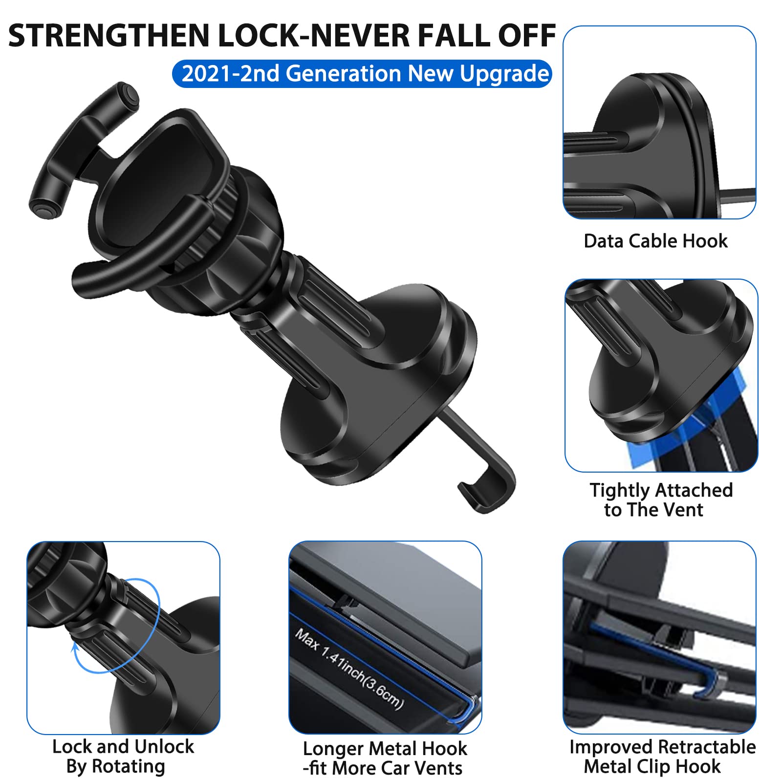 Zanedy Car Universal Phone Mount For Collapsible Grip/Socket Mount Phone Holder Pop Air Vent Out Stand Car Mount 360 Degrees Das