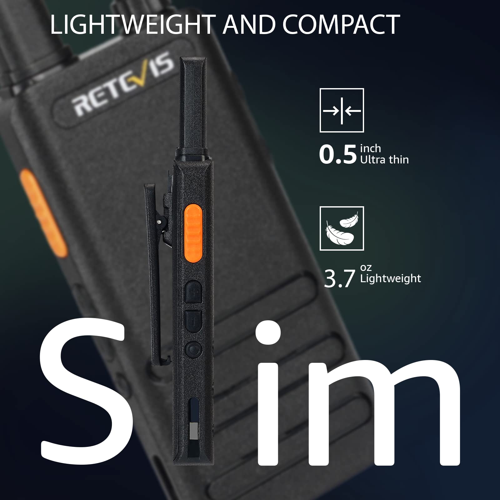 Retevis Rt22P,New Version Of Rt22(2.0),Rechargeable Walkie Talkies For Adults,Compact Frs Two Way Radios,Vox Handsfree,1620Mah Large Battery,Usb C Charger,2 Way Radio For Small Store Hotel(4 Pack)