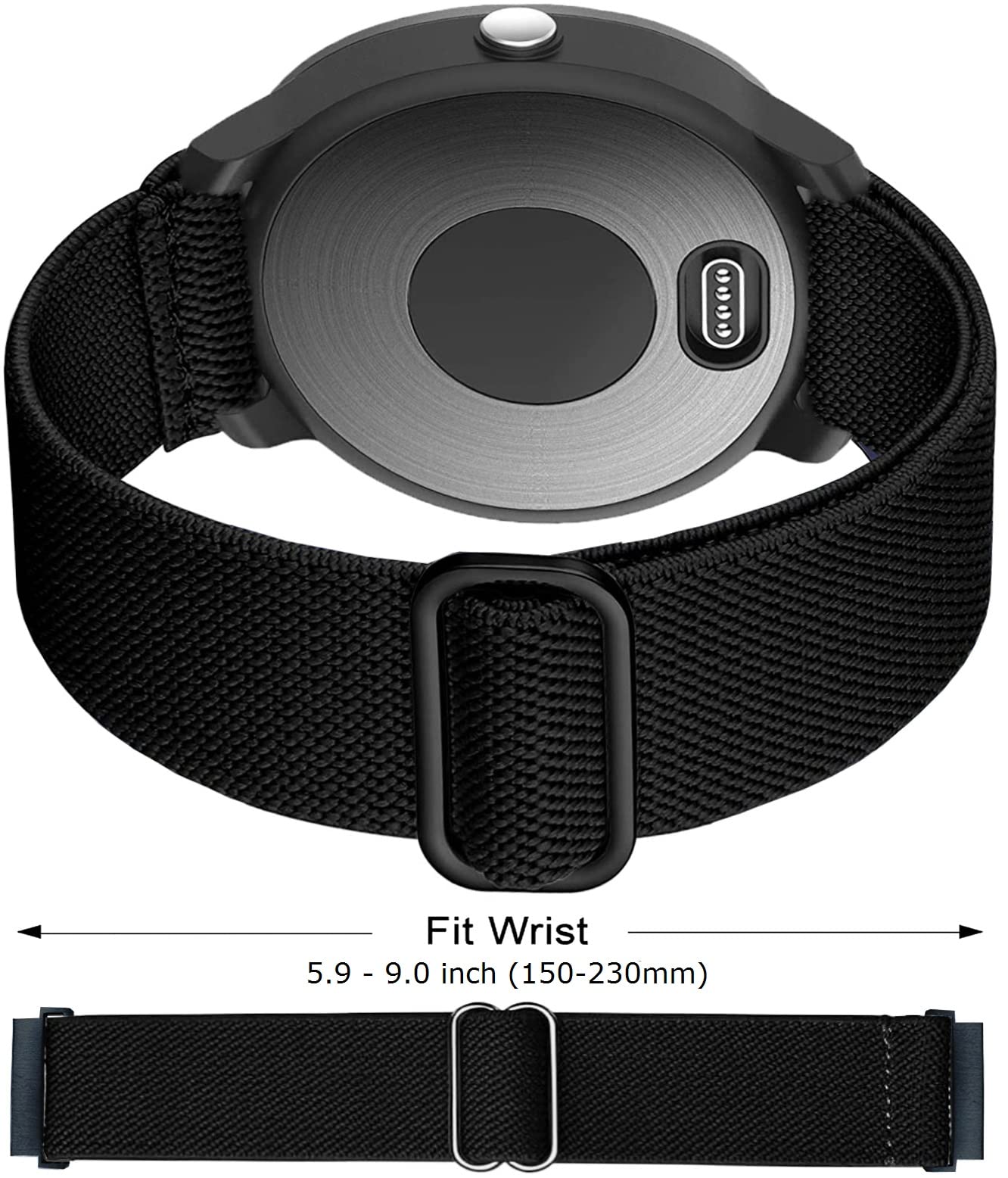 Gartoo Elastic Bands For Garmin Vivoactive 4/Venu 2 45Mm/Venu 3/Forerunner 255/955/265/965 Watch Bands, 22Mm Nylon Sport Band Fo