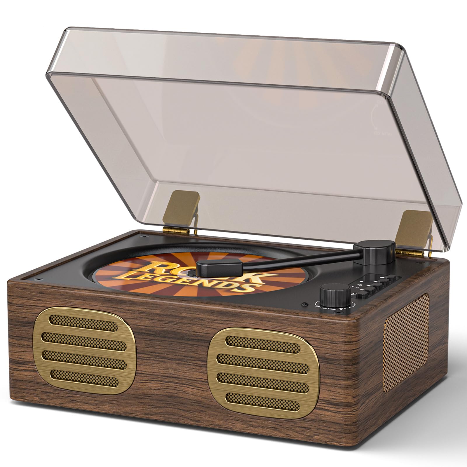 Rechargeable CD Player Portable with Upgraded Speakers Bluetooth Output - Vintage CD Player with LED Display for Home Support CD