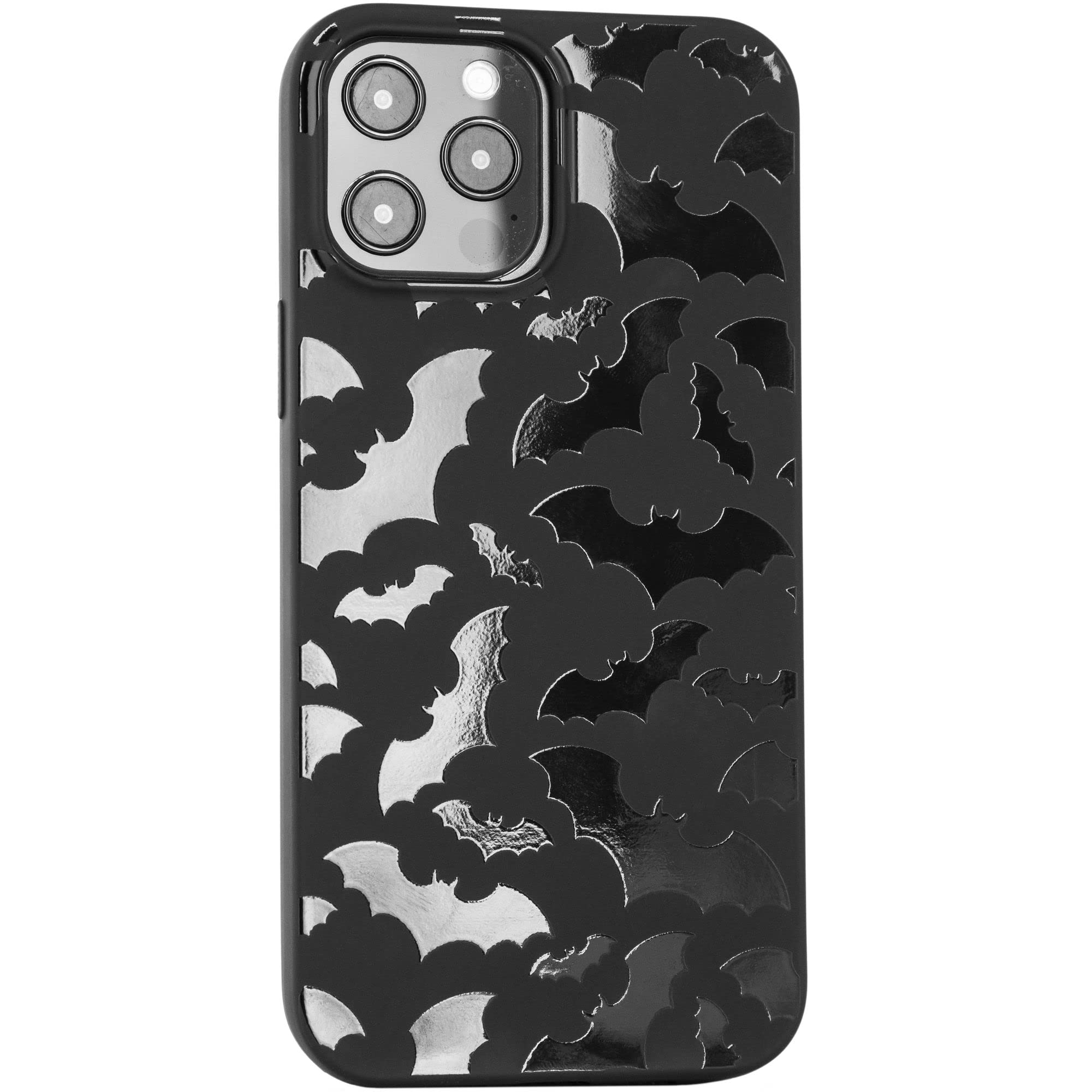 Cavka Matte Black Case Compatible With   Iphone 15 Plus   6.7 Inch Protective Tpu Rubber Cover Cute Bats Spooky Print Classy Dur