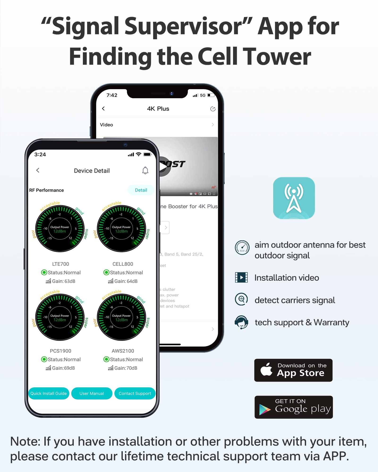 Hiboost Cell Phone Booster For Verizon, At&T, And T Mobile Cell Signal Booster For Home Cover Up To 4000 Sq Ft, Boost 4G 5G Lte