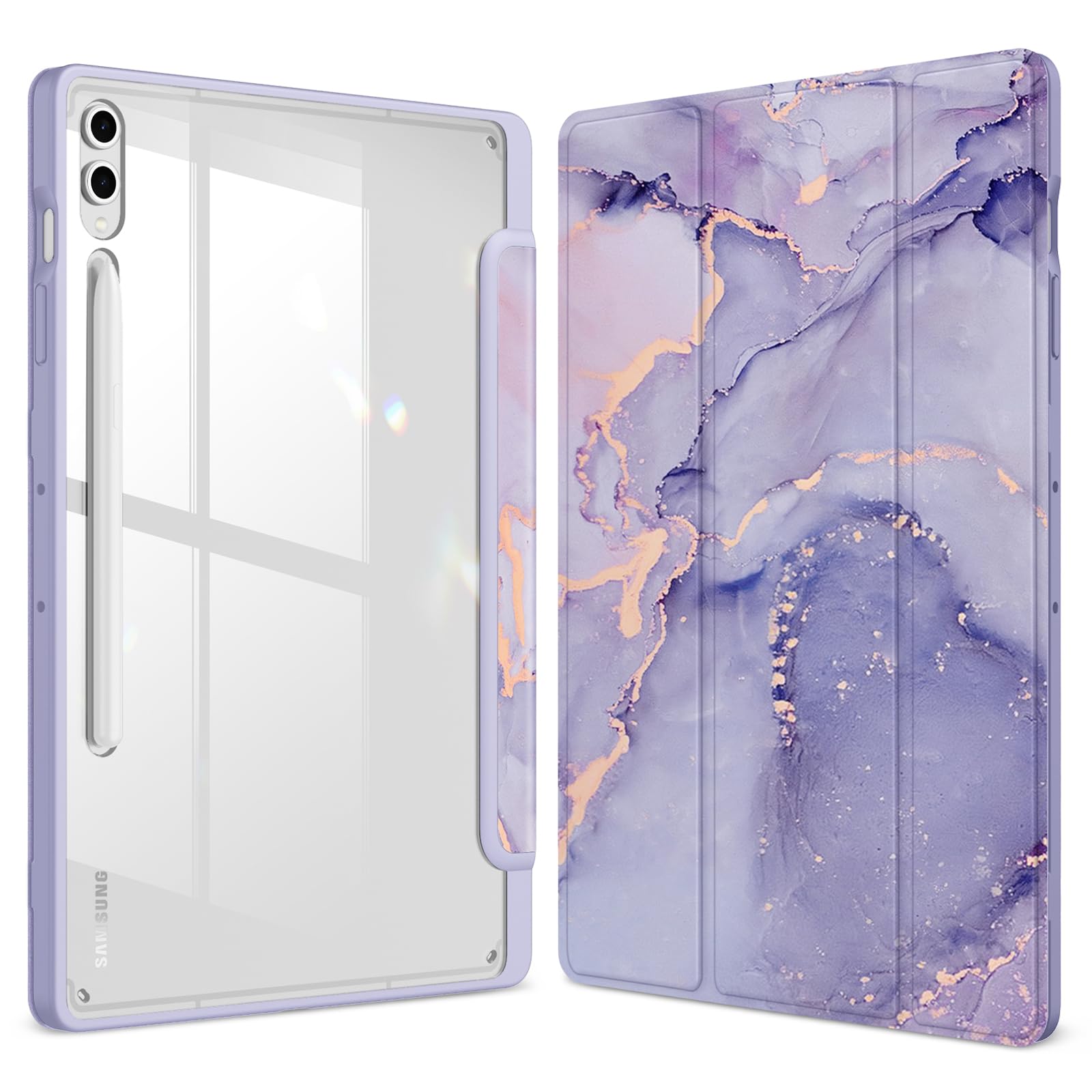 Fintie Hybrid Slim Case for Samsung Galaxy Tab S10 Plus 2024 / S9 FE Plus 5G 12.4 Inch 2023 with S Pen Holder, Shockproof Cover 