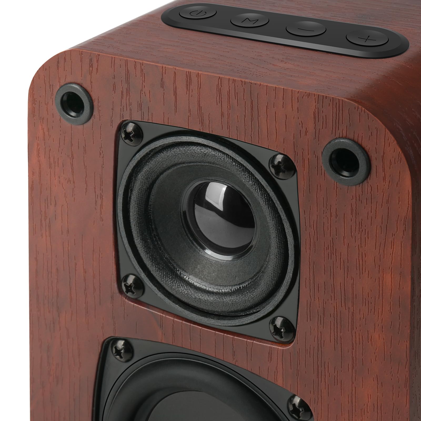 Riowois Powered Bluetooth Bookshelf Speakers, 40W Record Player Speakers With 2.75 Inch Woofer, Stereo Speakers With Optical/Aux