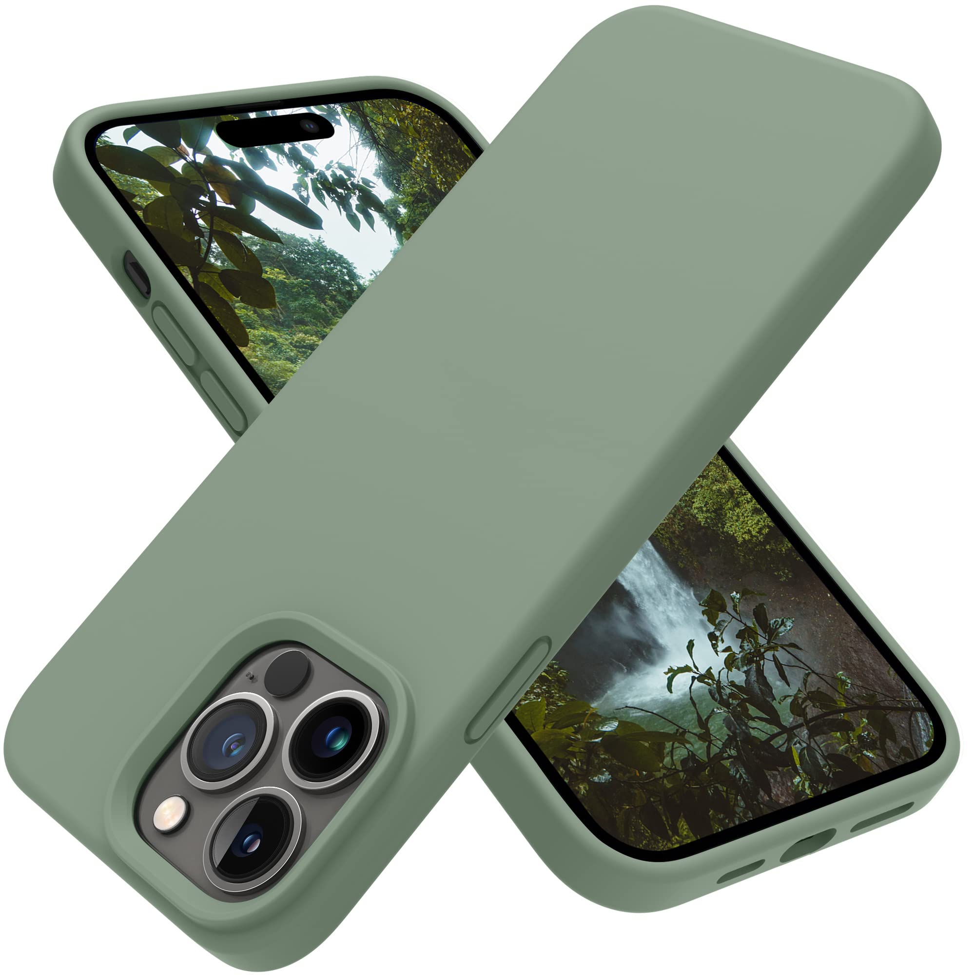 Otofly Designed For Iphone 14 Pro Max Case, Silicone Shockproof Slim Thin Phone Case For Iphone 14 Pro Max 6.7 Inch (Calke Green