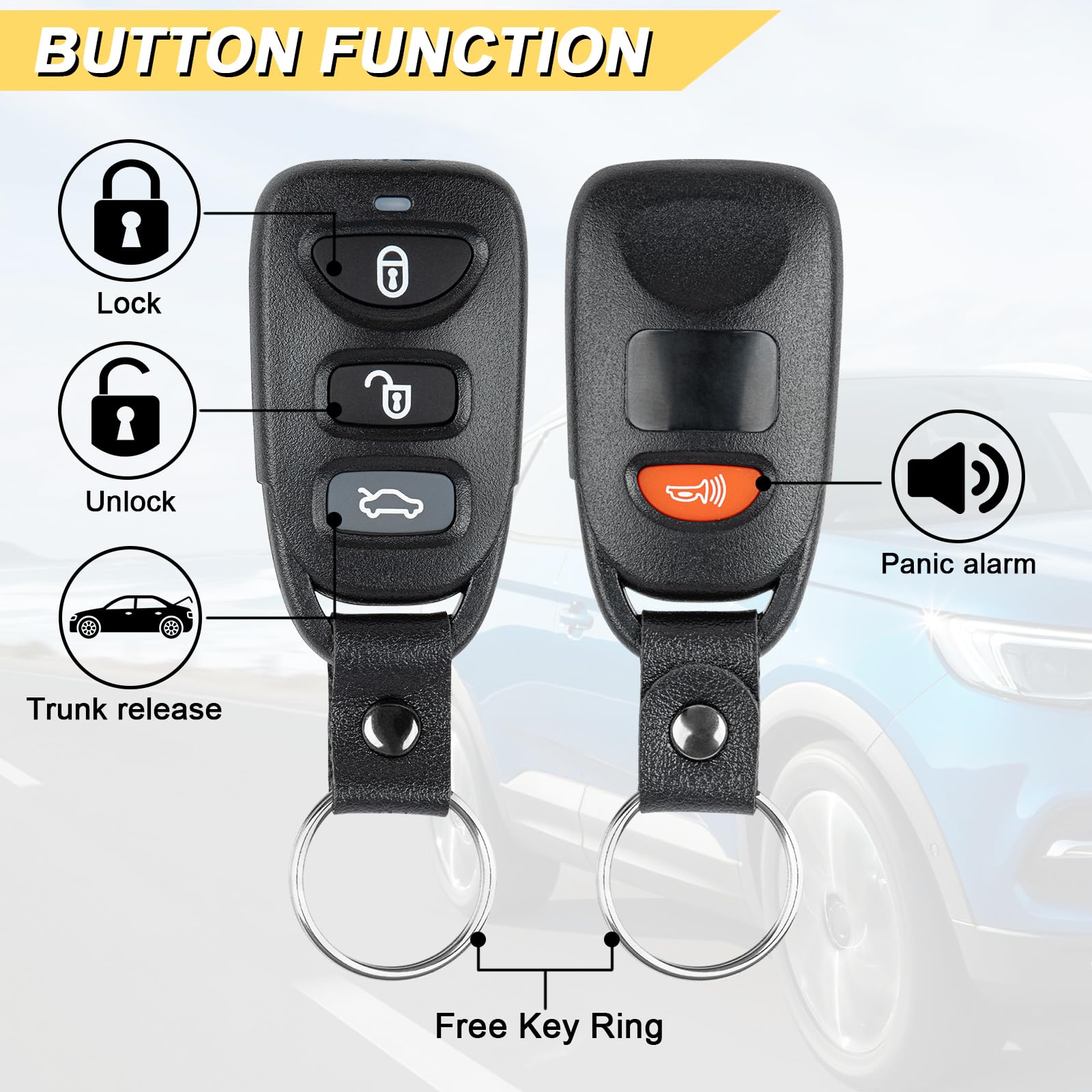 Vurkcy Key Fob Replacement For 2006-2010 Hyundai Sonata/ 07-10 Elantra Sedan Car Keyless Entry Remote Control, Osloka-310T, 4 Bu