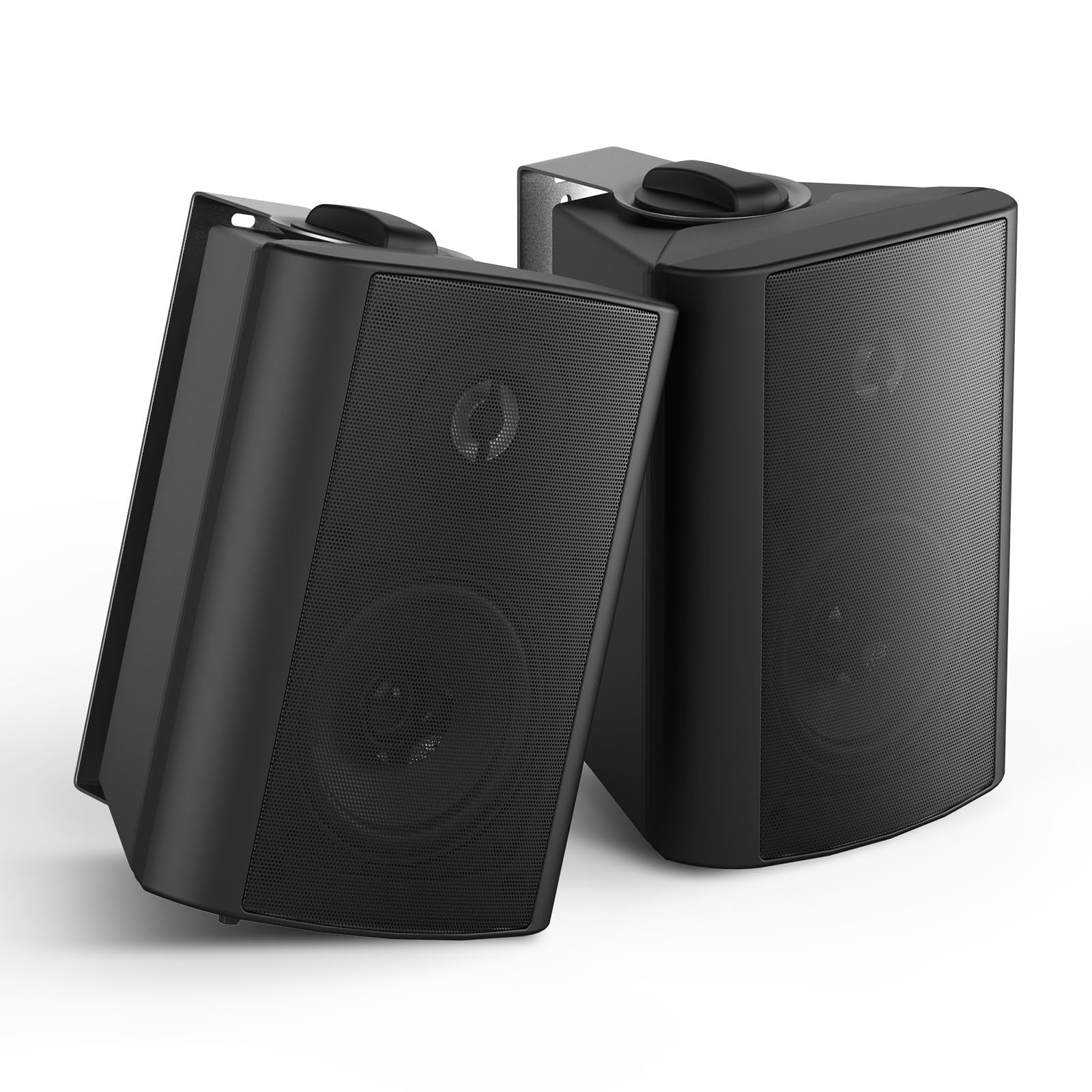 Herdio 4 Inch Outdoor Bluetooth Speakers Waterproof Wired 200 Watt,Indoor, Patio,Deck Wall Mount Speakers (Black)