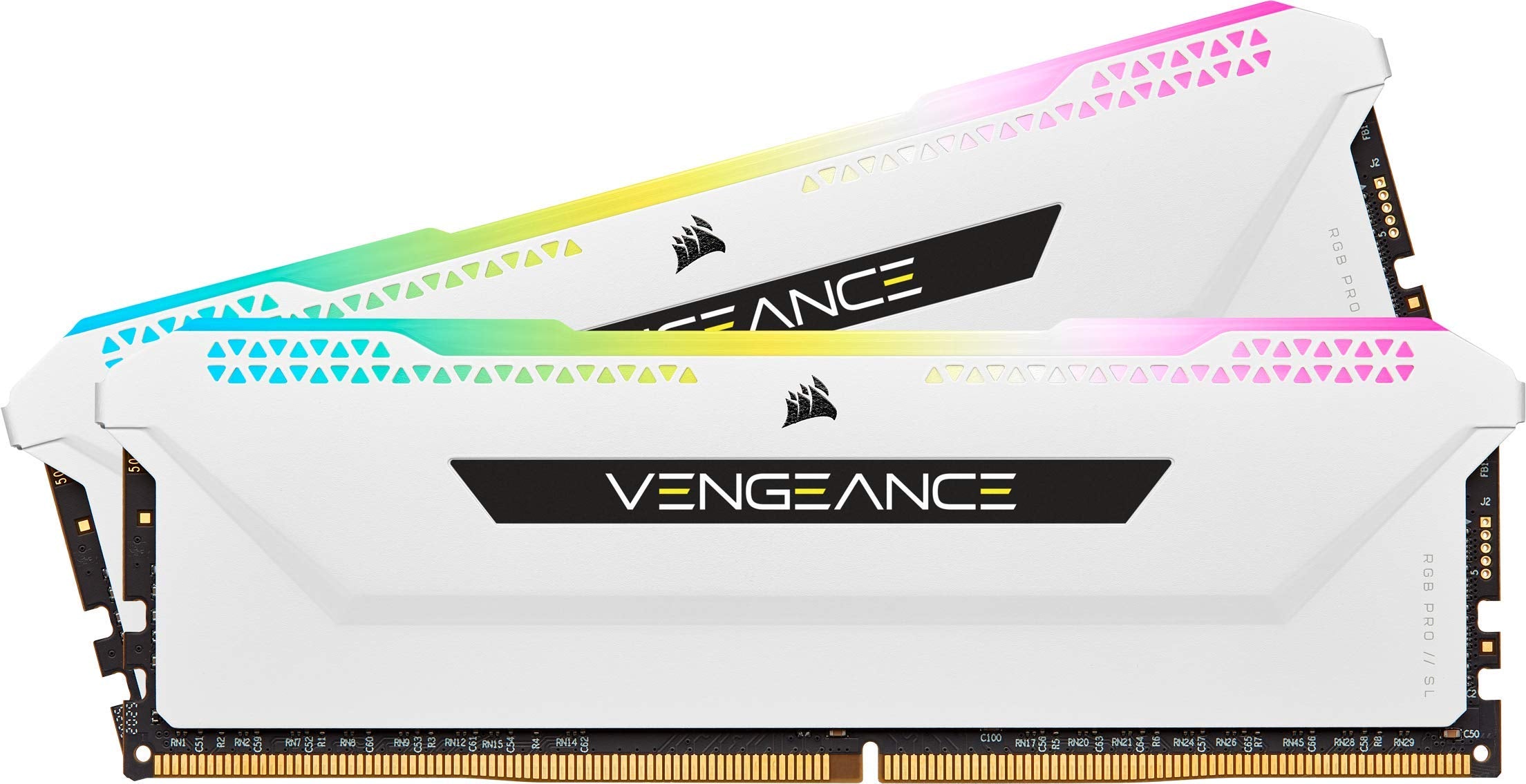 Corsair Vengeance RGB Pro SL 16GB (2x8GB) DDR4 3200 (PC425600) C16 1.35V Desktop Memory  White (CMH16GX4M2E3200C16W)
