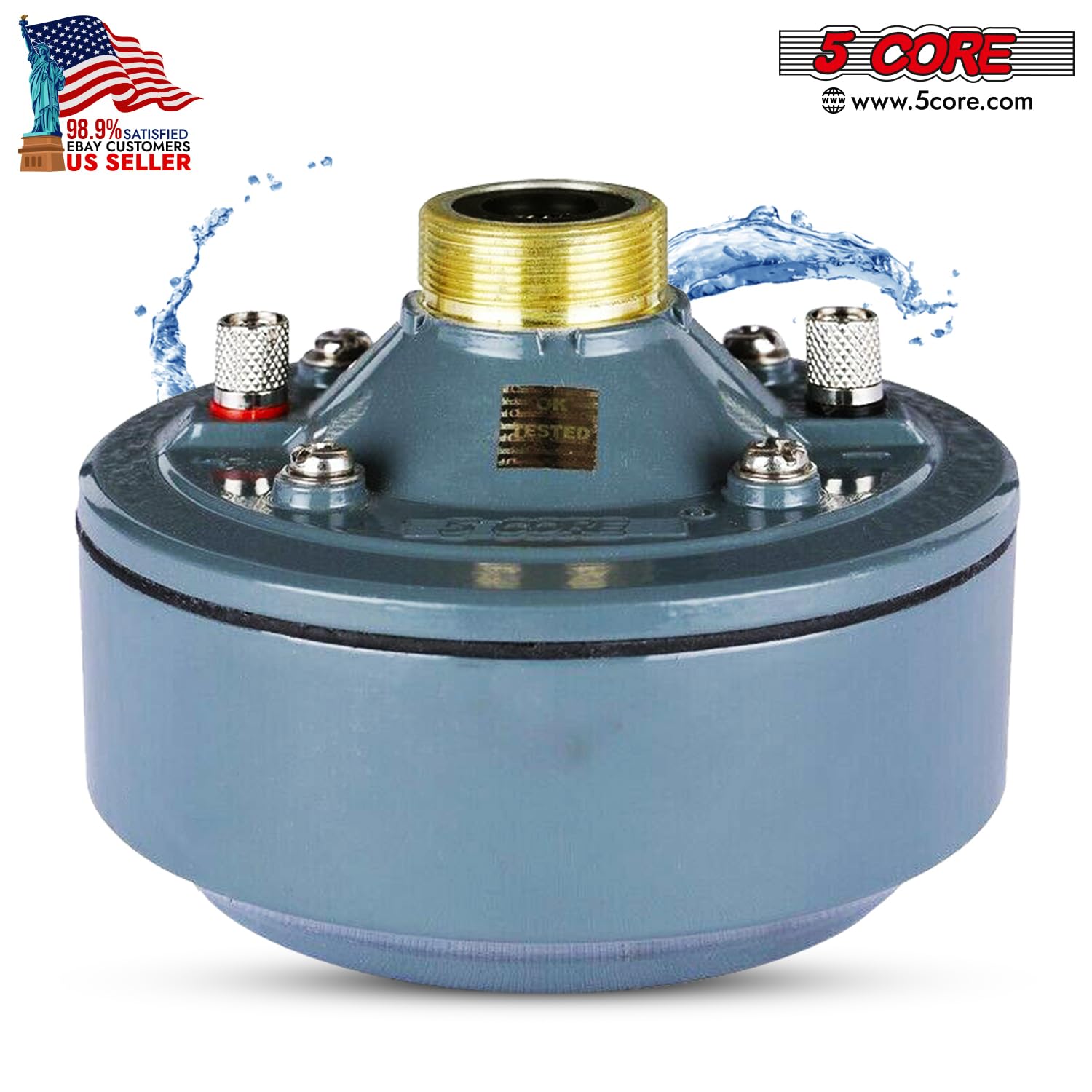 5 Core Speaker Compression Driver 90 Watt Max. 16 Ohms Mid Range Phenolic Diaphragm Driver Unit | Robust | Twist On Throat Tweet