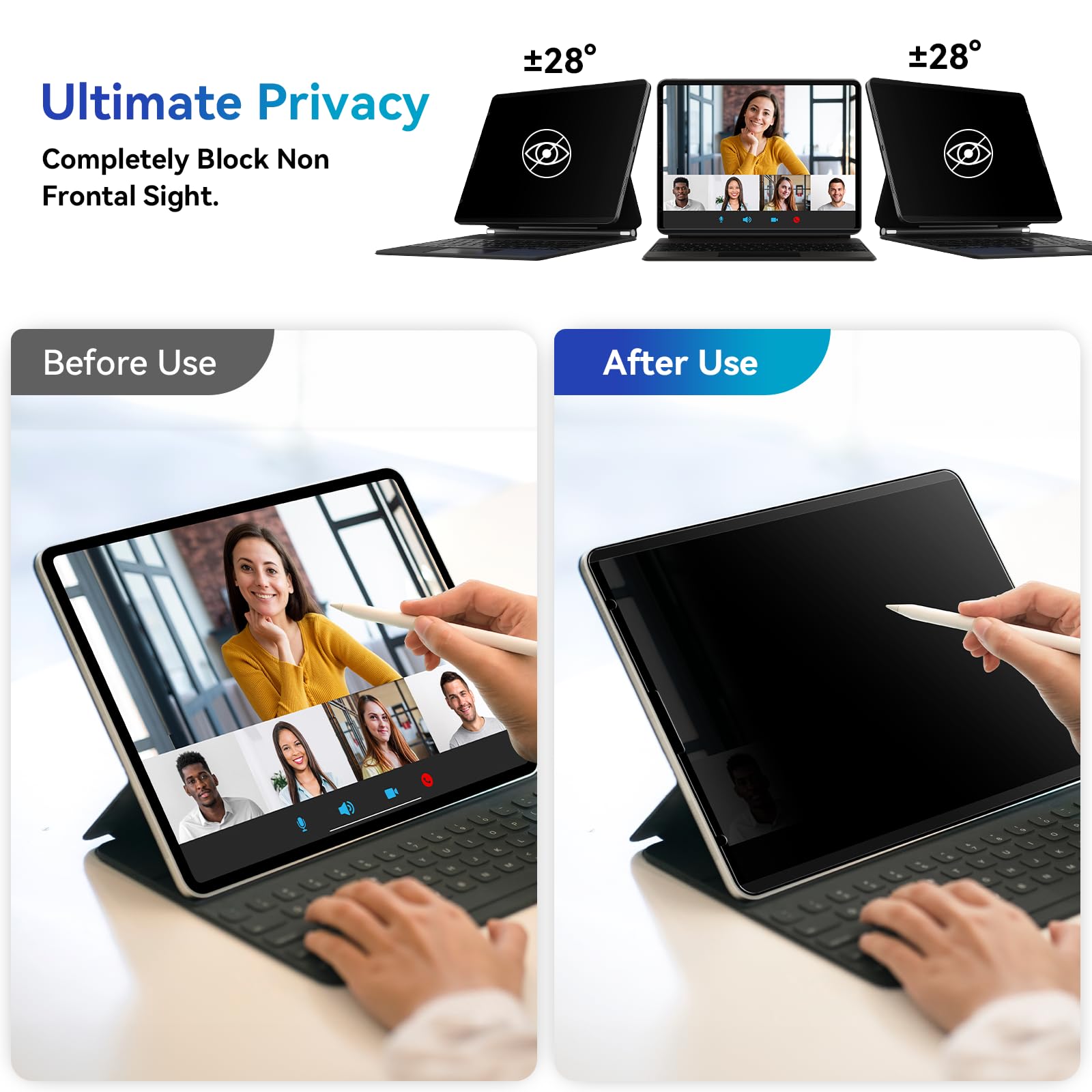 Magnetic Privacy Filter Compatible With Ipad Air 5Th Generation 2022 & Ipad Air 4 2020 10.9 Inch & Ipad Pro 11 (2022 2018), Remo