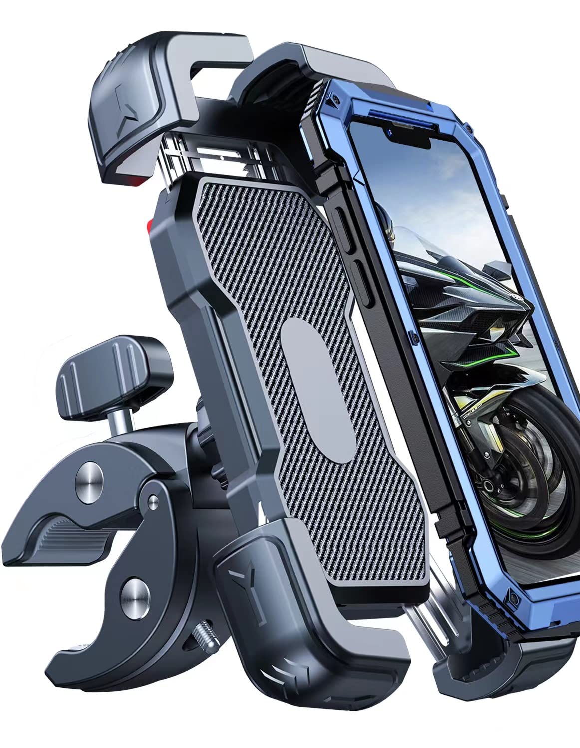 Bovemanx Motorcycle Phone Mount, [150Mph Wind Anti Shake][7.2Inch Big Phone Friendly] Bike Phone Holder For Bicycle, [5S Easy In