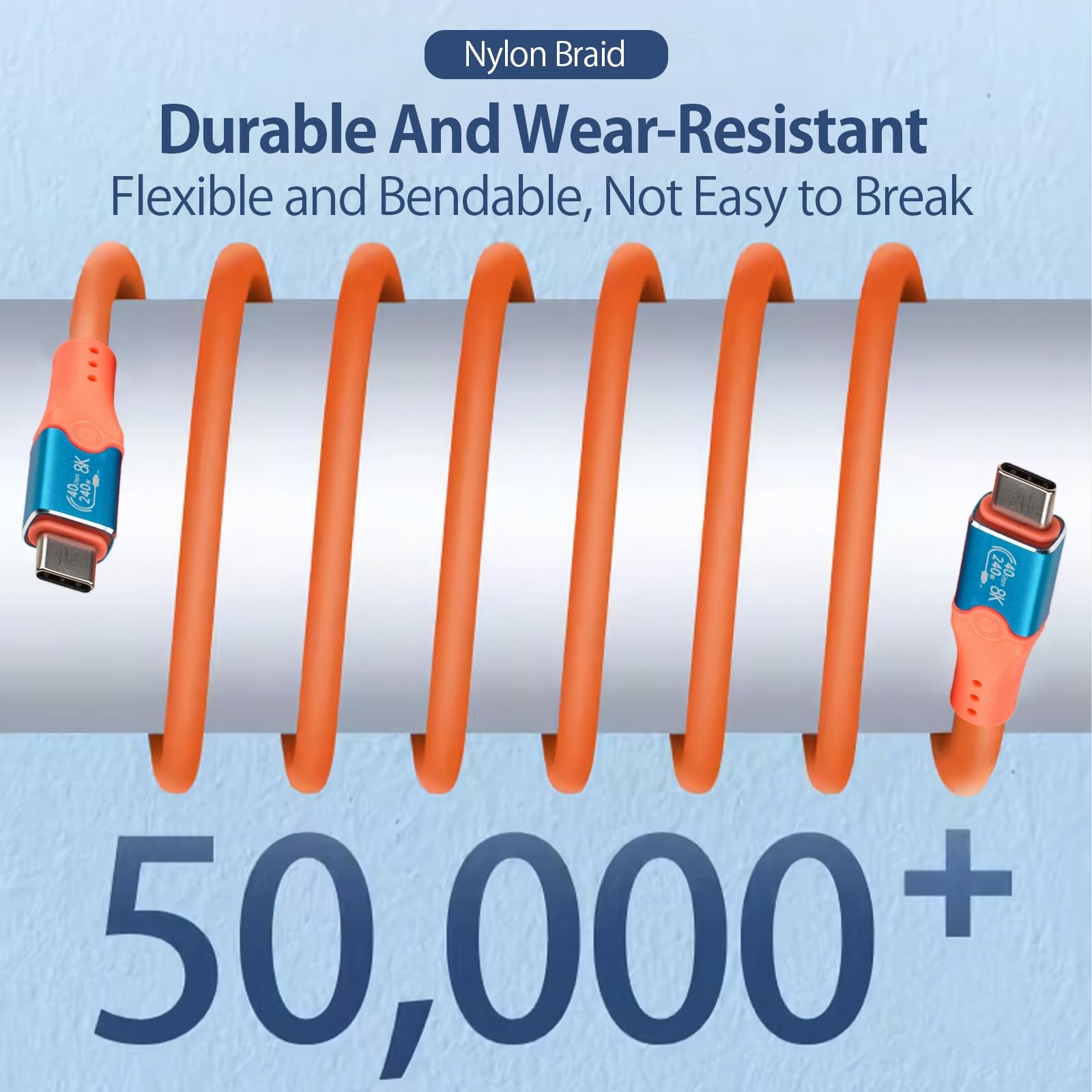 Leehitech 240W Usb C To Usb C Cable, 3.3 Ft Thunderbolt 4 Cable Supports 8K Display/40Gbps Data Transfer/240W Fast Charging, For