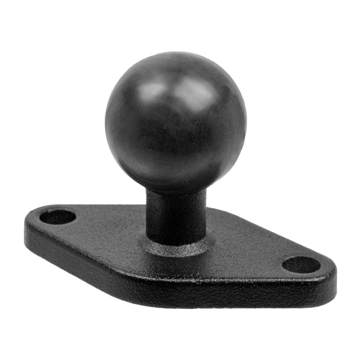 Diamond Drill Base Adapter fits AMPS Hole Pattern. Metal Construction with Rubberized Coating on Ball. Compatible with RAM and 1' Ball Systems from Arkon, iBolt and More. Tackform Enterprise Series.