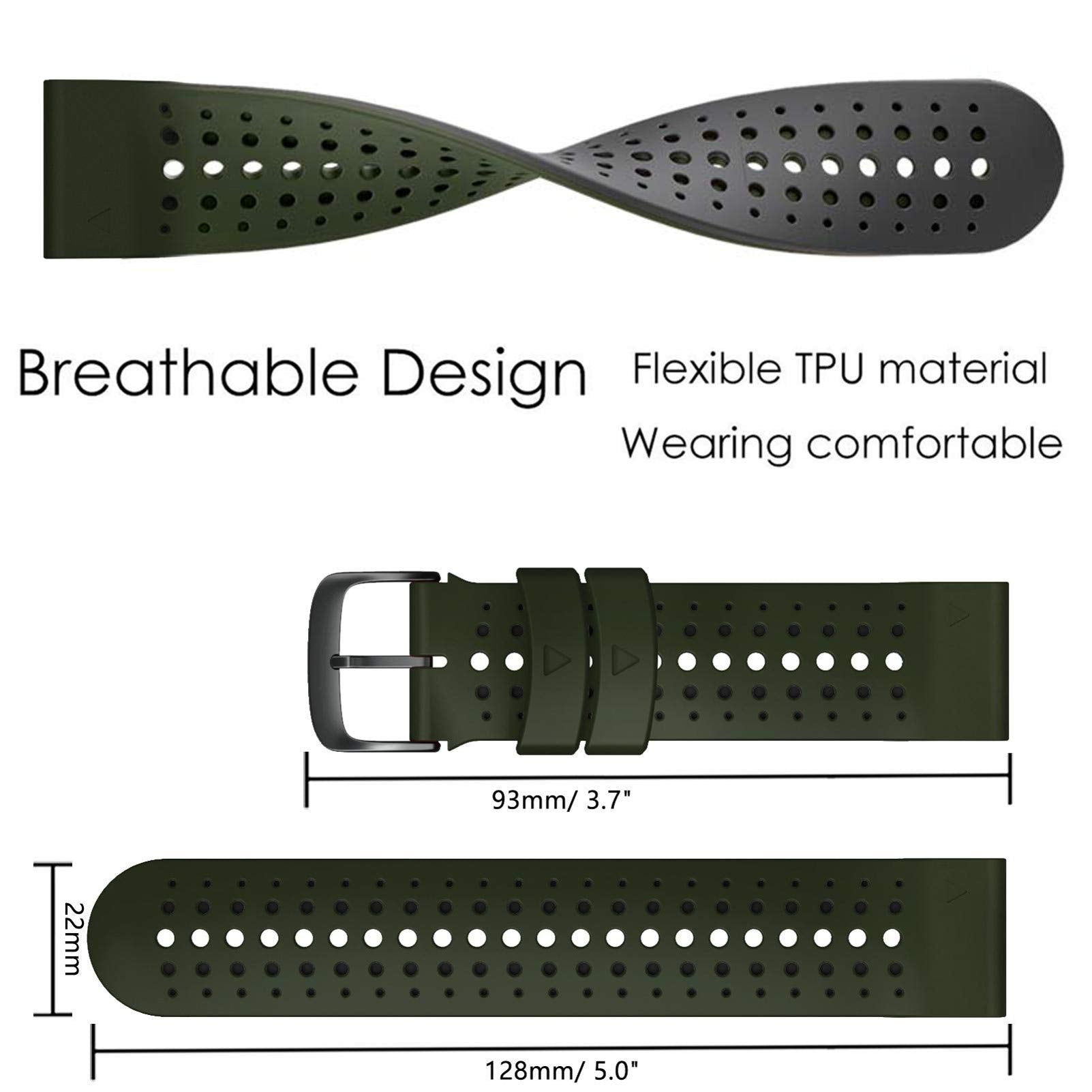 Abanen For Fenix 7 / Fenix 6/ Fenix 5 / Epix 2 Silicone Quick Fit 22Mm Watch Bands, Soft Sport Skin Friendly Waterproof Wristban