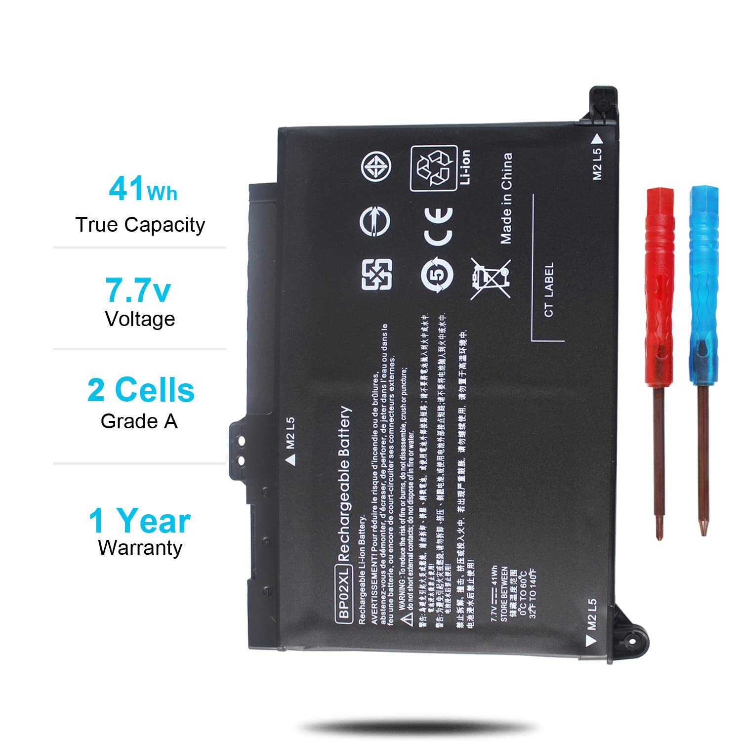 Bp02Xl 849909-850 Battery For Hp Pavilion 15-Au000 15T-Au100 15T-Au000 15Z-Aw000 15-Au123Cl 15-Au023Cl 15-Au091Nr 15-Au063Cl 15-