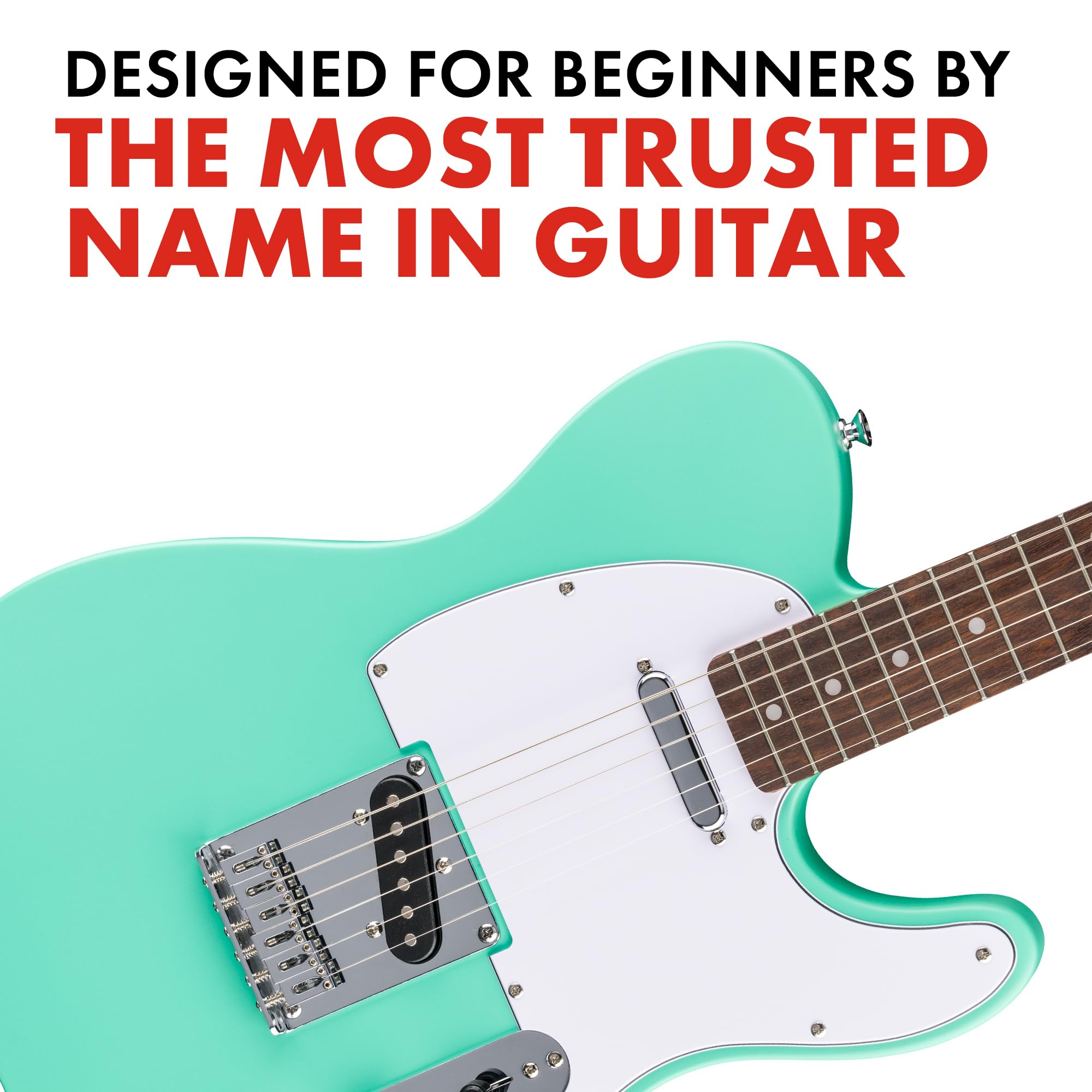 Fender Squier Debut Series Telecaster Electric Guitar, Beginner Guitar, 2 Year Warranty, Includes Free Lessons, Sea Foam Green W