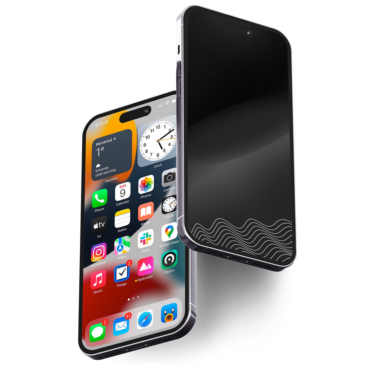 Power Theory Iphone 14 Pro Screen Protector, Personalized Distinktive Glass With Disappearing Artwork, Includes Easy Install Tra