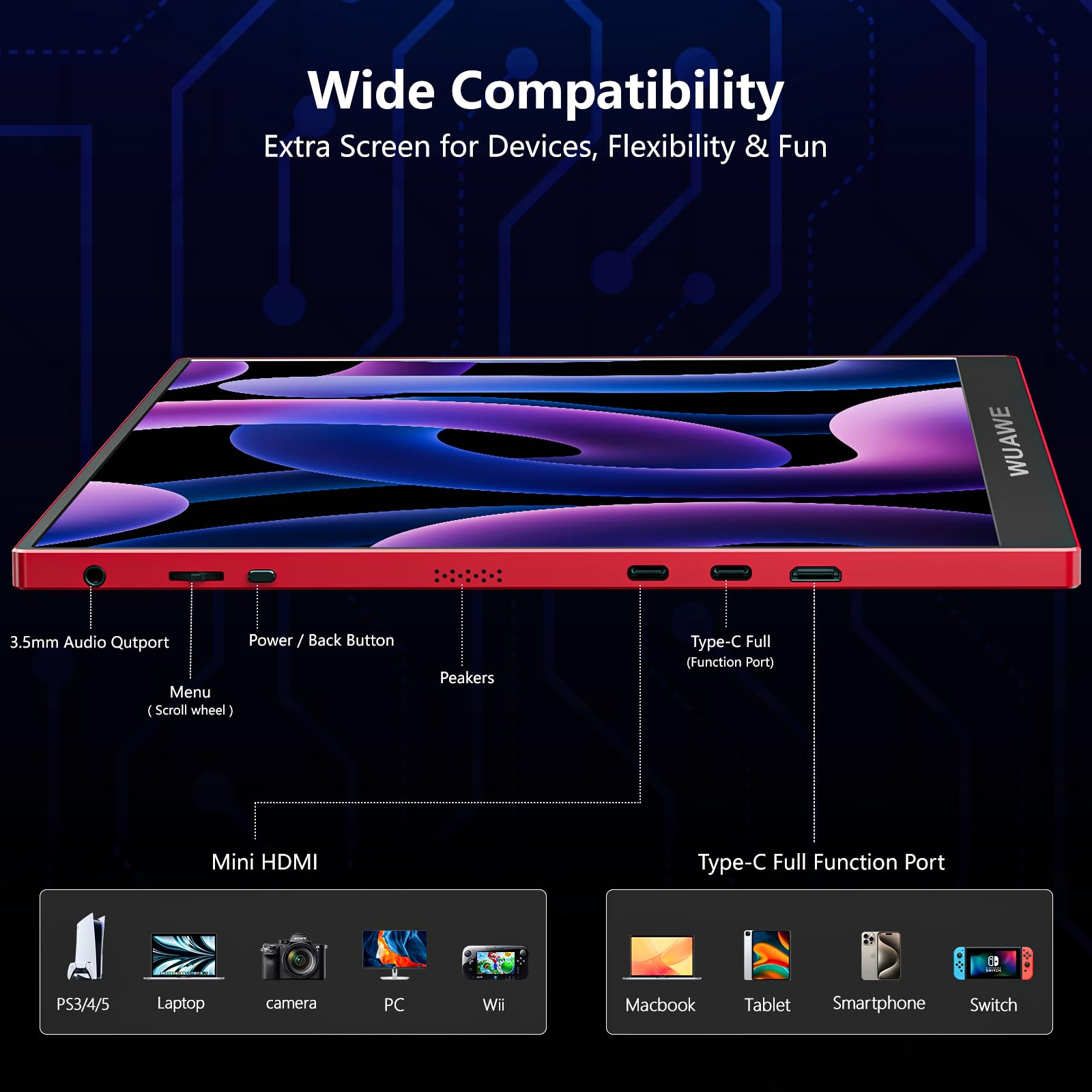Portable Monitor 16'' 1200P 16:10 Ips Travel Monitor For Laptop With Built In Stand,Usb C Hdmi External Portable Monitor For Lap