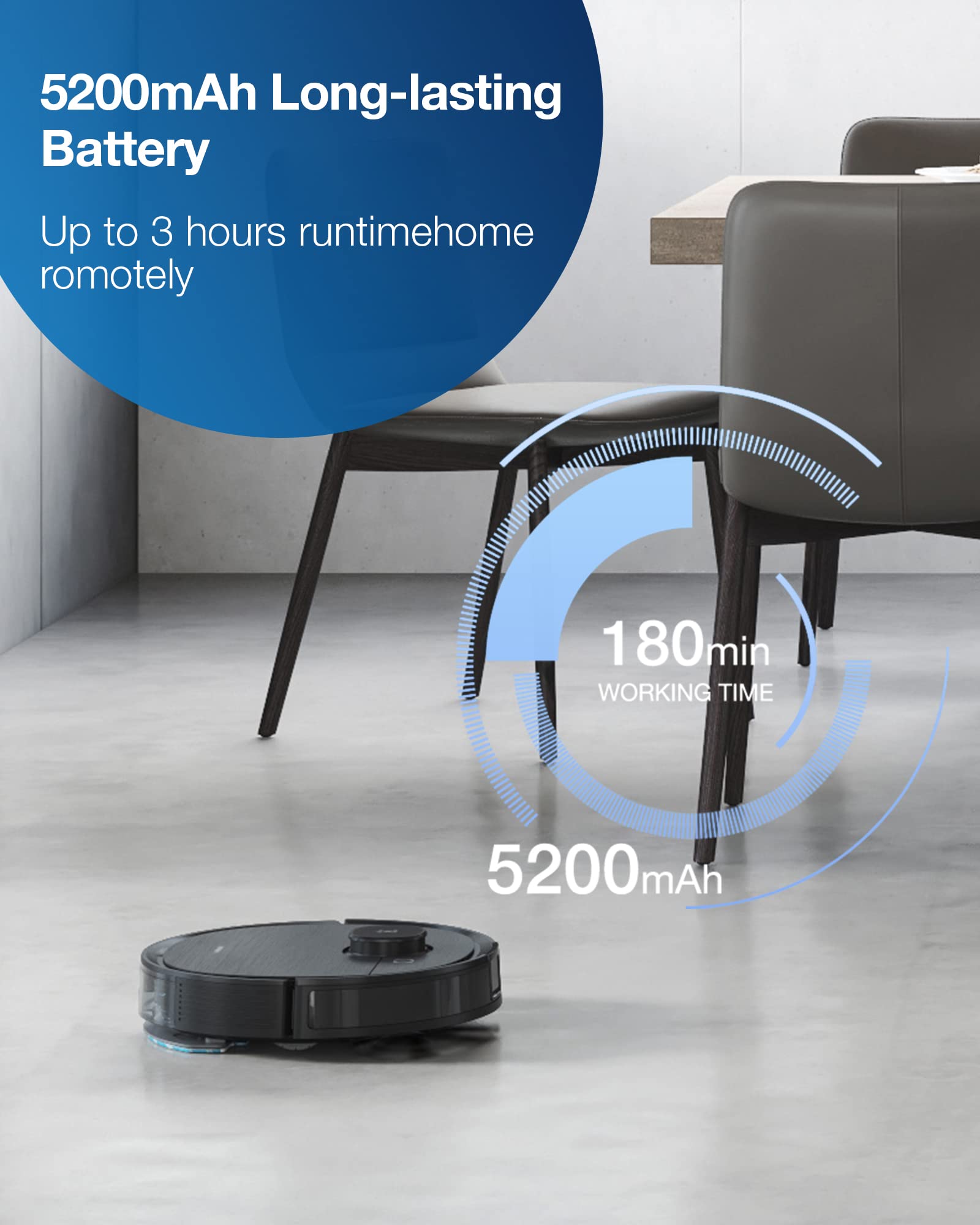 Ecovacs Deebot T8 Aivi Robot Vacuum Cleaner For Floors,Carpet, Vacumming And Mopping In One-Go, Laser Mapping, Smart Ai Object R