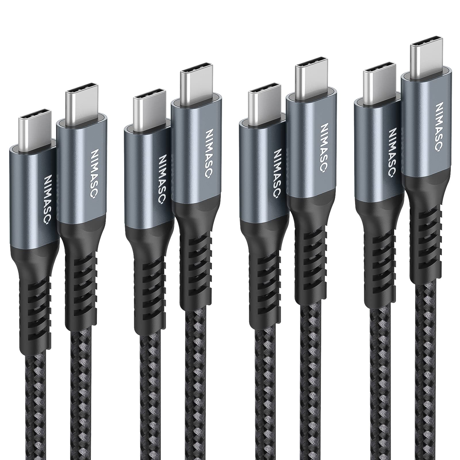 Nimaso Usb C To C Cable 4Pack[10Ft+6.6Ft+3.3Ft+1Ft], Type C Charger Cord For Iphone 15/15 Pro/15 Plus,Ipad Mini 6/ Pro,Ipad Air 
