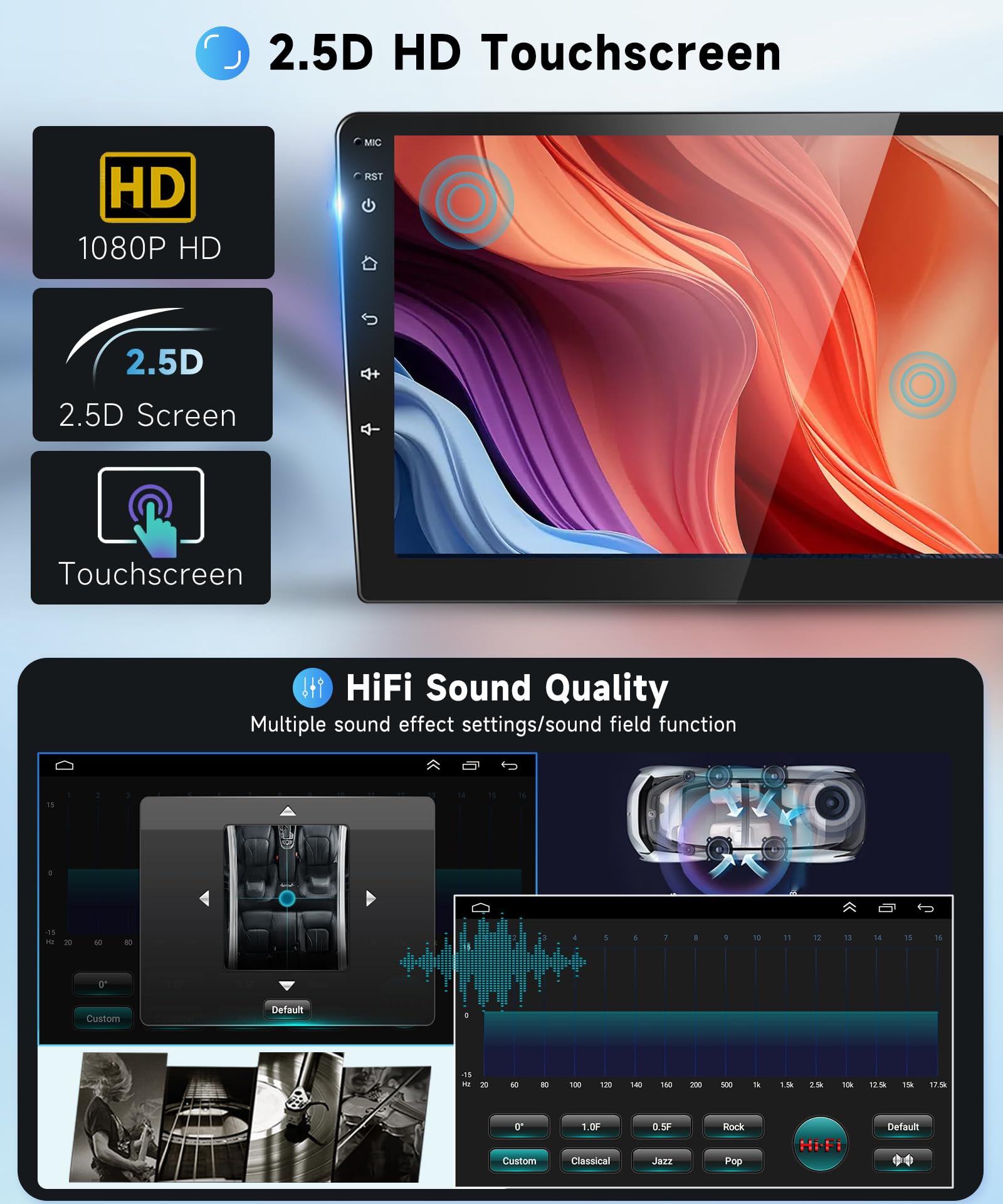 2G+64G Car Stereo Radio For Honda Civic 2006 2011 With Wireless Carplay Android Auto, 10.1 Inch Android 13 Touch Screen Head Unit, Hifi Audio Gps Navigation Wifi Bluetooth Swc Hd Backup Camera