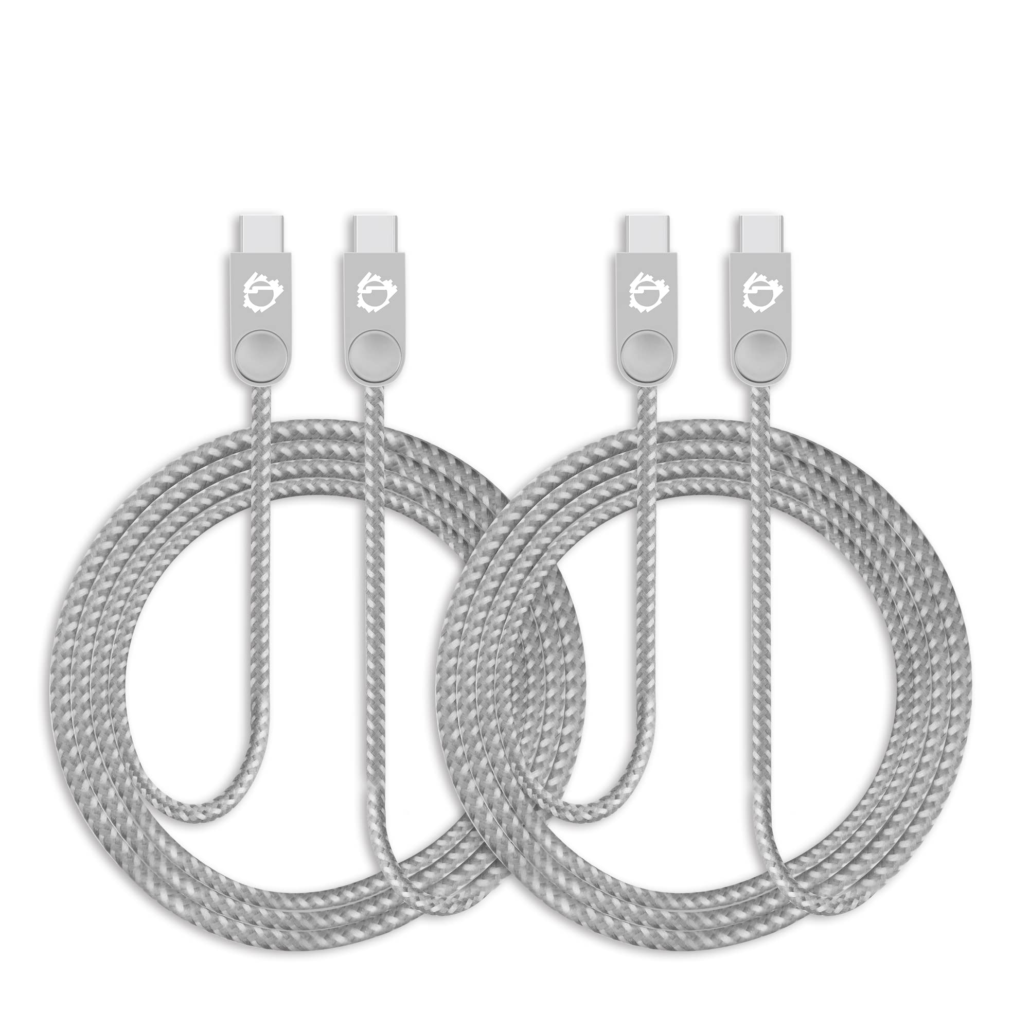 SIIG Premium Zinc Alloy USB-C to USB-C Charging & Sync Braided Cable - 3.3ft (2-Pack) - Low Profile Design - Plug-N-Play - USB T