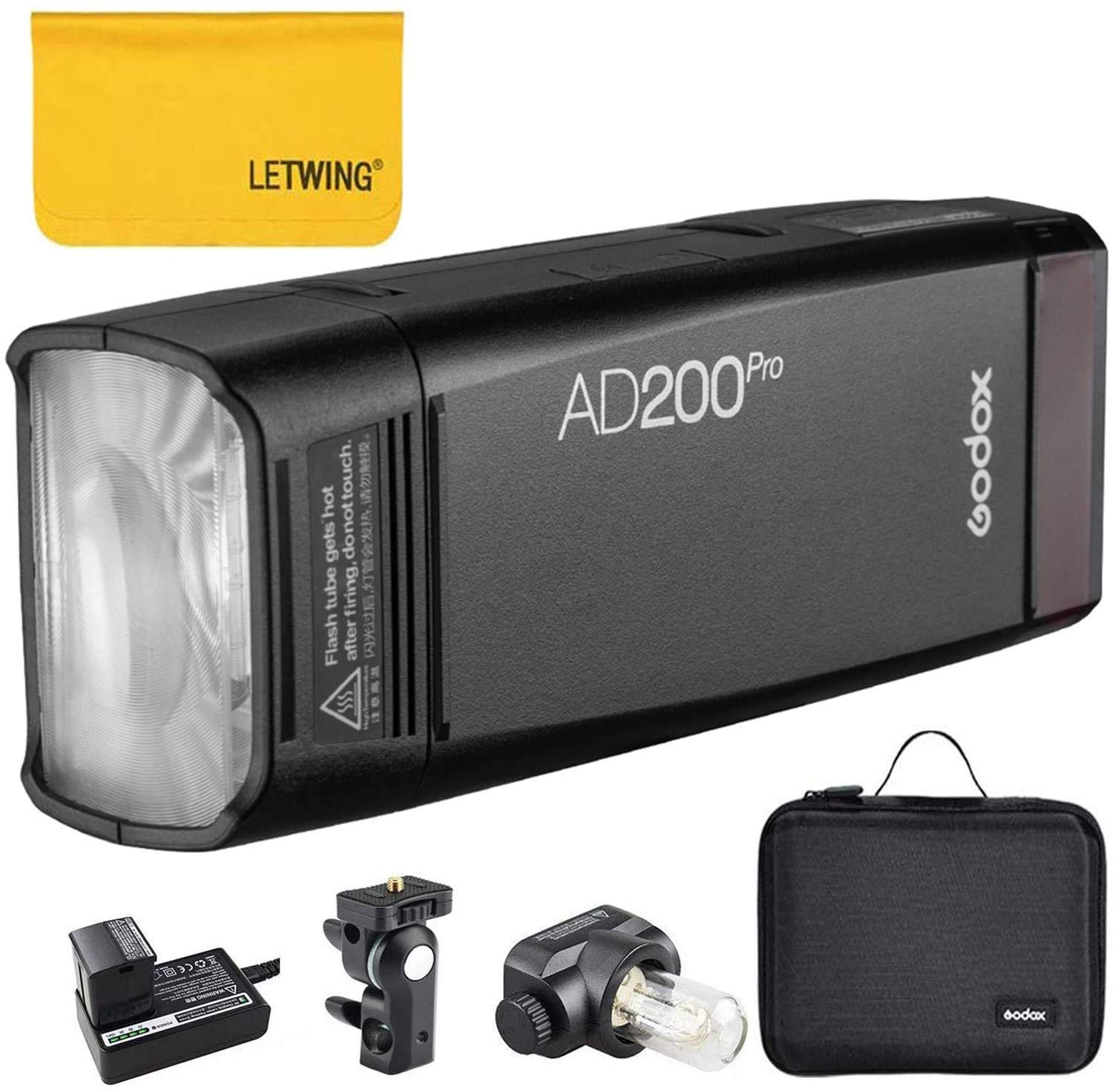 Godox Ad200 Pro Ad200Pro Flash Strobe, Ttl Pocket Flash Monolight, 200W 2.4G Speedlite Hss 1/8000S 2900Mah Li Ion Battery, 500 F