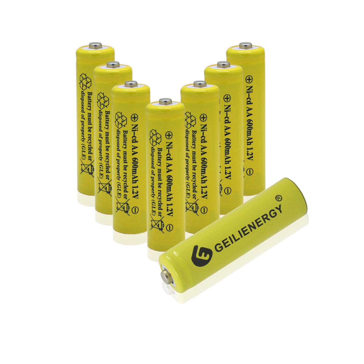 Geilienergy Aa Size Nicd Aa 600Mah 1.2V Rechargeable Batteries For Solar Lamp Solar Light(8 Pcs)
