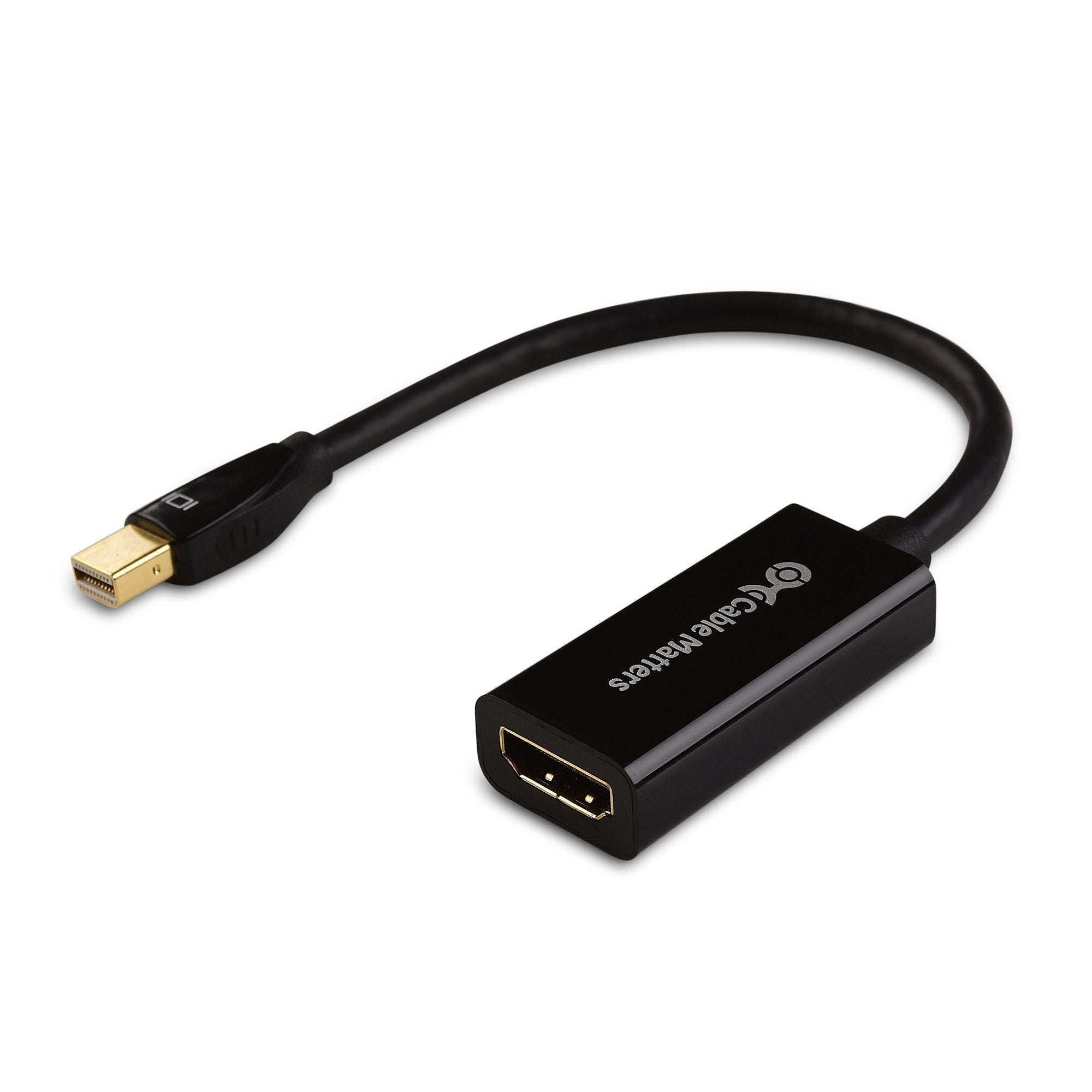 Cable Matters Mini DisplayPort to HDMI Adapter (Mini DP to HDMI) in Black   Thunderbolt and Thunderbolt 2 Port Compatible