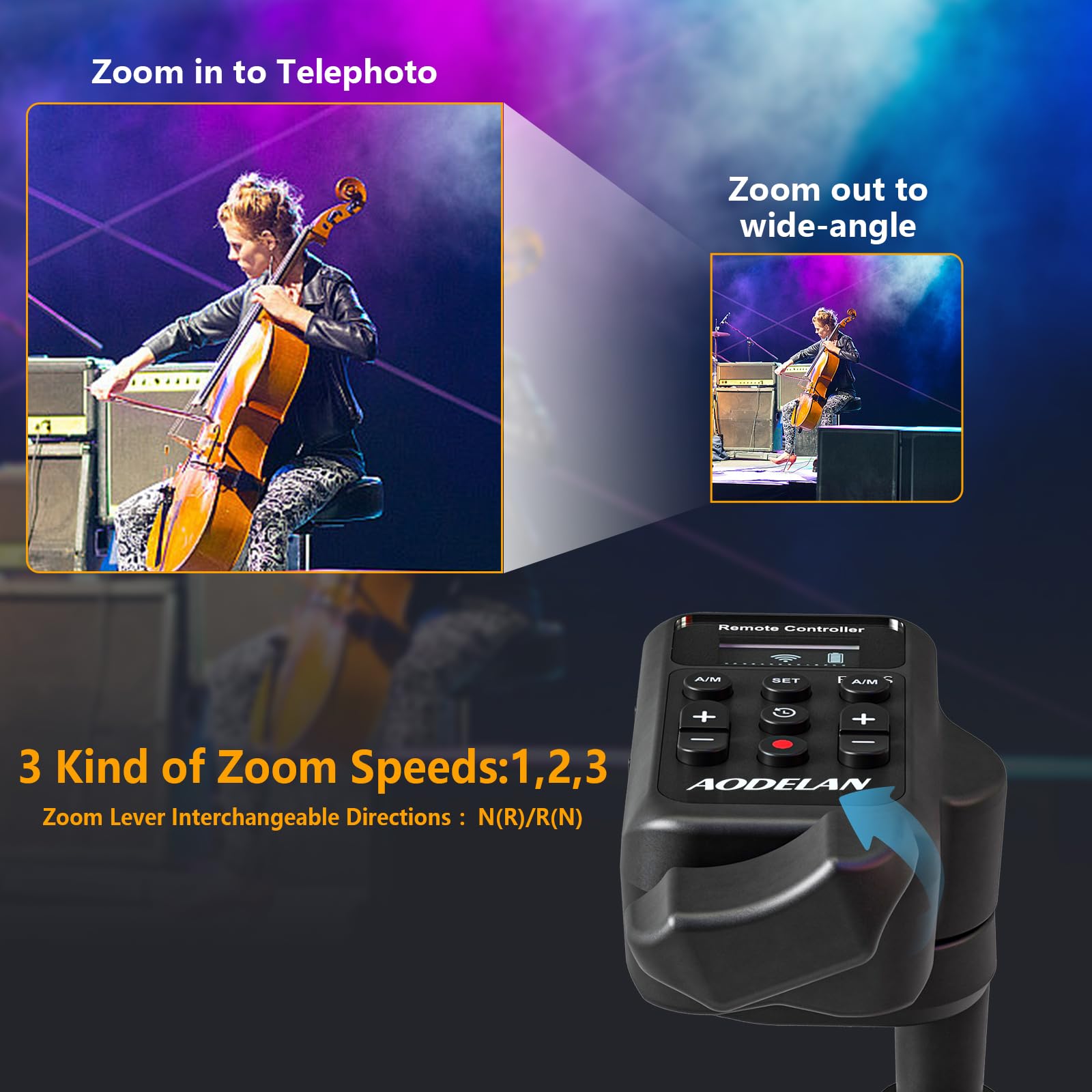 Wireless Camcorder Lanc Zoom Controller, Wired Remote Control With 2.5Mm Jack Cable, Iris, Focus, Video Recording And Zoom Comma