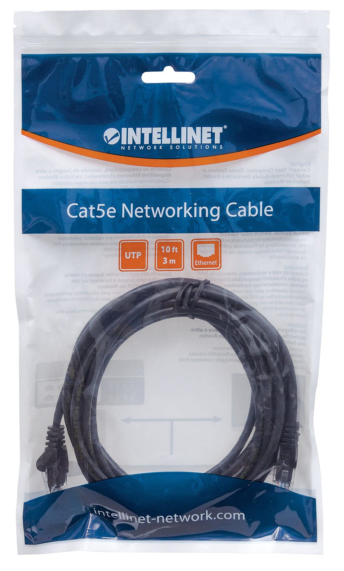 Intellinet Network Solutions Cat6 Rj 45 Male/Rj 45 Male Utp Network Patch Cable, 3 Feet (342049)