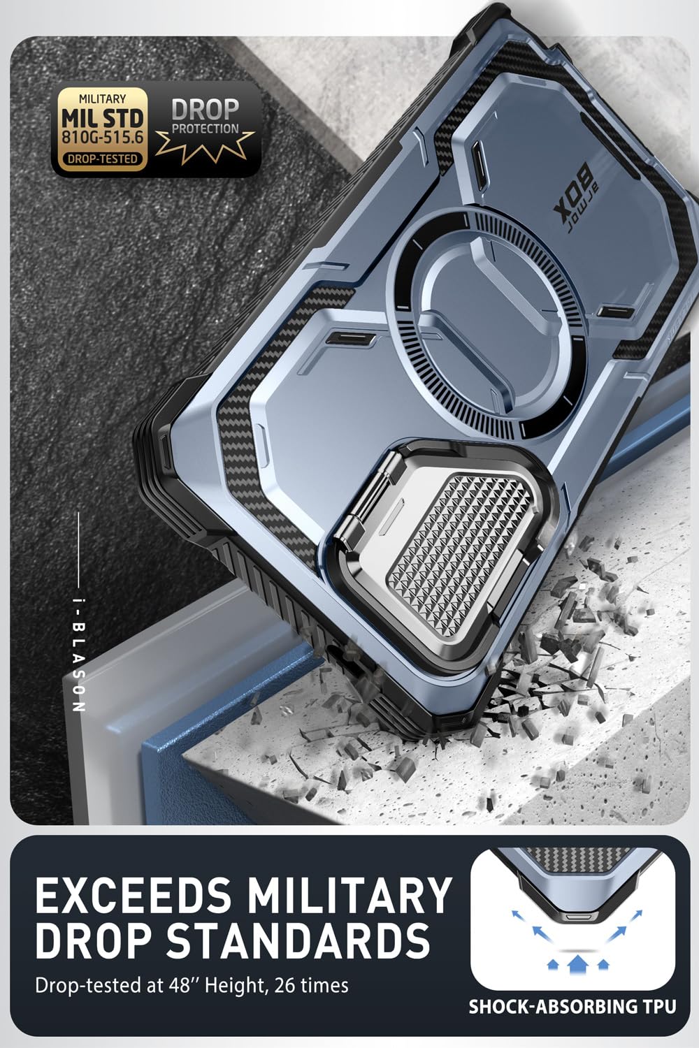 I Blason Armorbox For Samsung Galaxy S24 Ultra Case Magsafe With Camera Cover Stand [Support Wireless Charger] 360 Full Body Cas