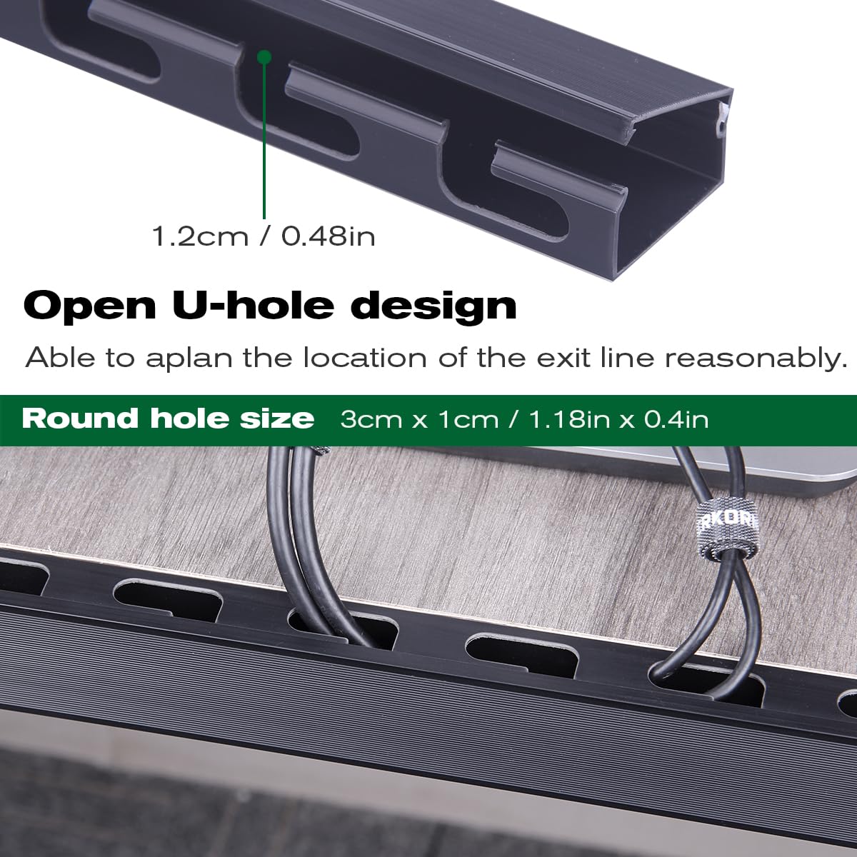 Cable Raceway Kit, Pherkorm Cable Management Under Desk, Integrated Connection Cover Cable Organizer, Cord Organizer For Hiding