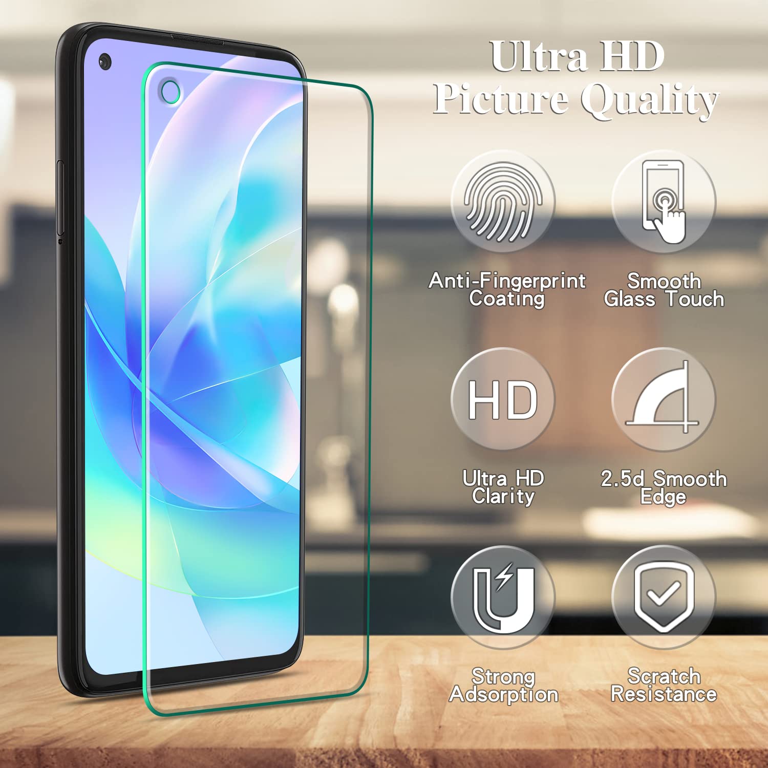 Pokolan [3 Pack Designed For Motorola Moto G Stylus 5G, Moto G Stylus 2021 Screen Protector Tempered Glass, Support Fingerprint