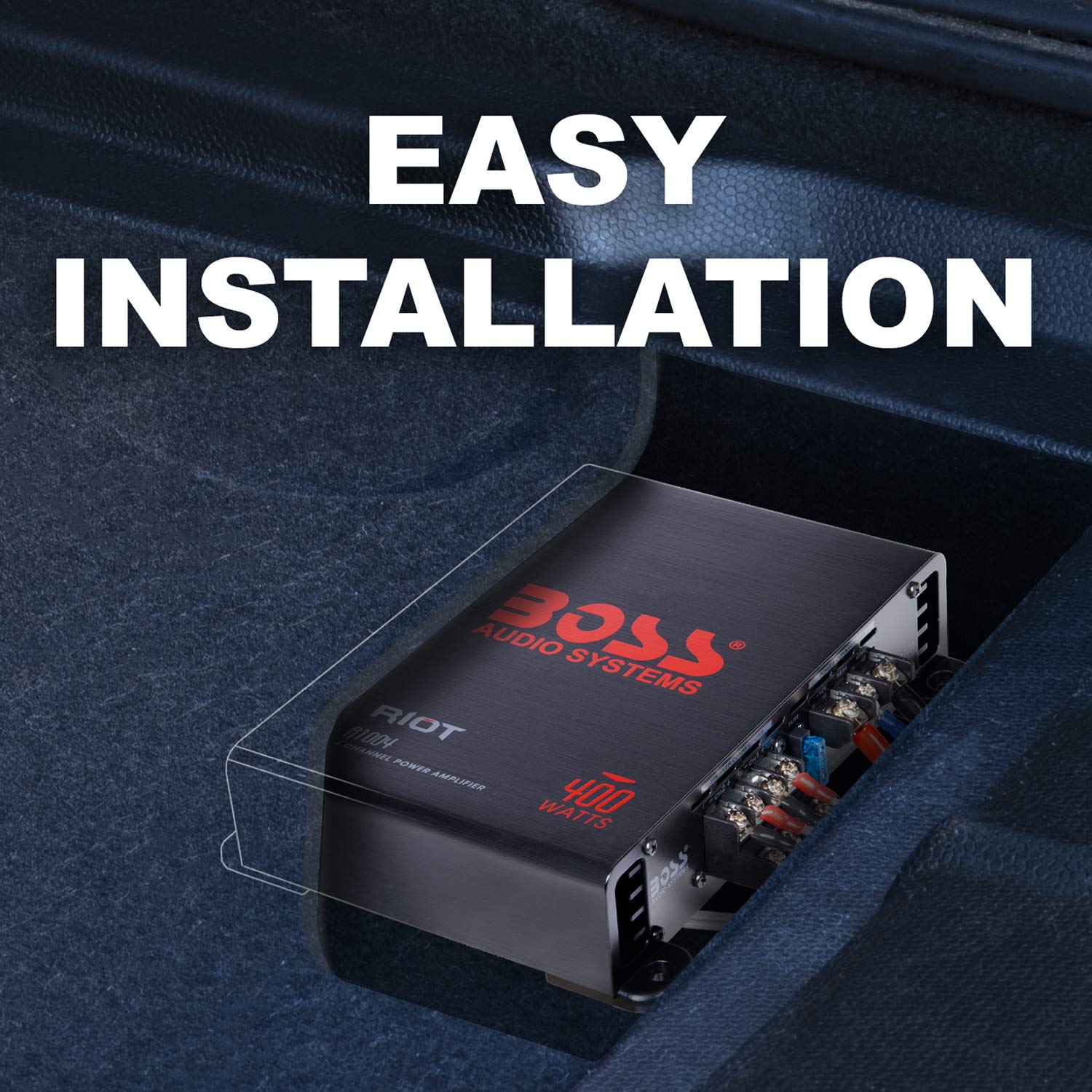 Boss Audio Systems R1004 Riot Series 4 Channel Amplifier Car Audio   Class A/B, 400 High Output, 2 8 Ohm Stable, High/Low Level