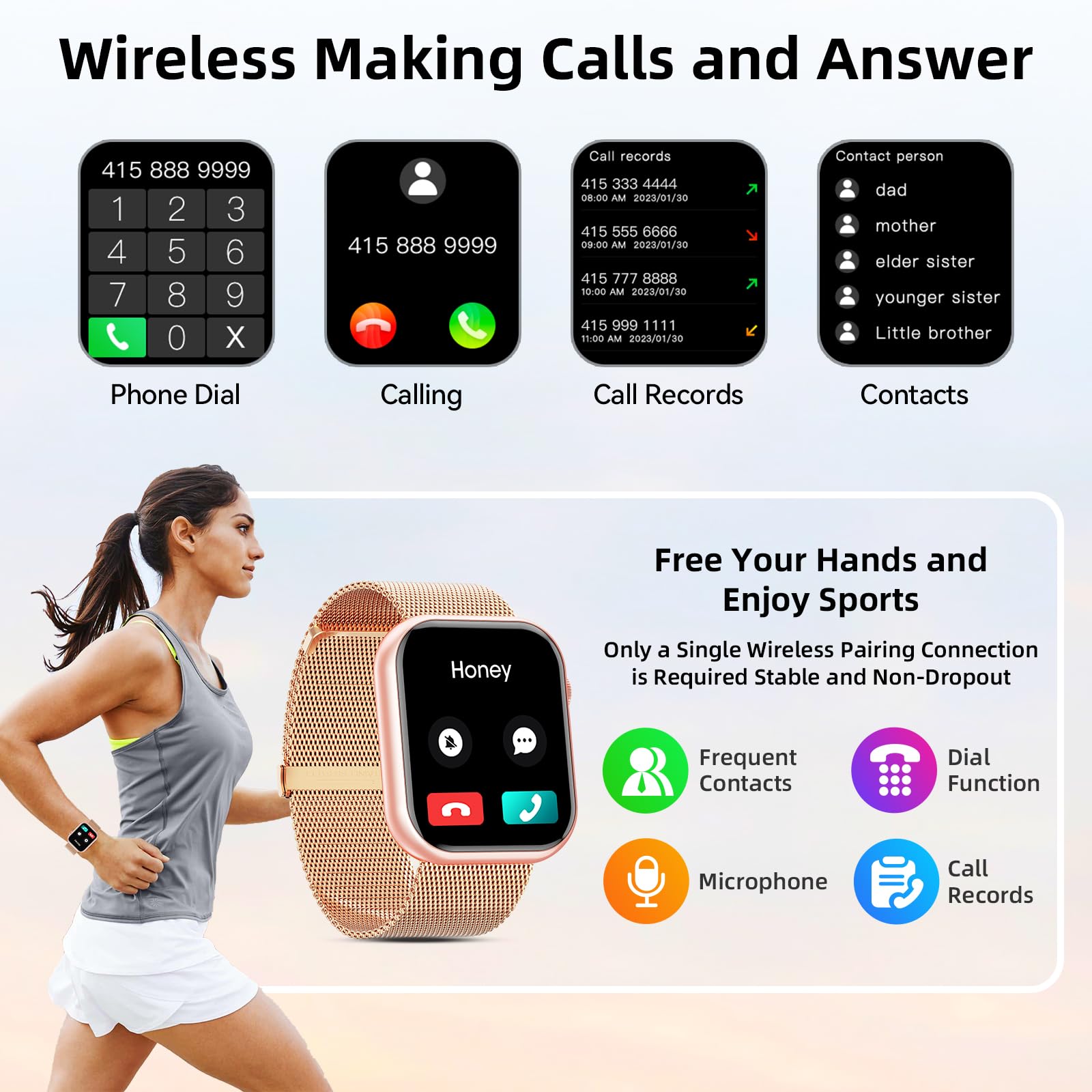 Smart Watch (Answer/Make Calls), 2024 Newest 1.85 Inch Fitness Tracker, Heart Rate/Sleep Monitor/Pedometer/Calories, Multiple Sp