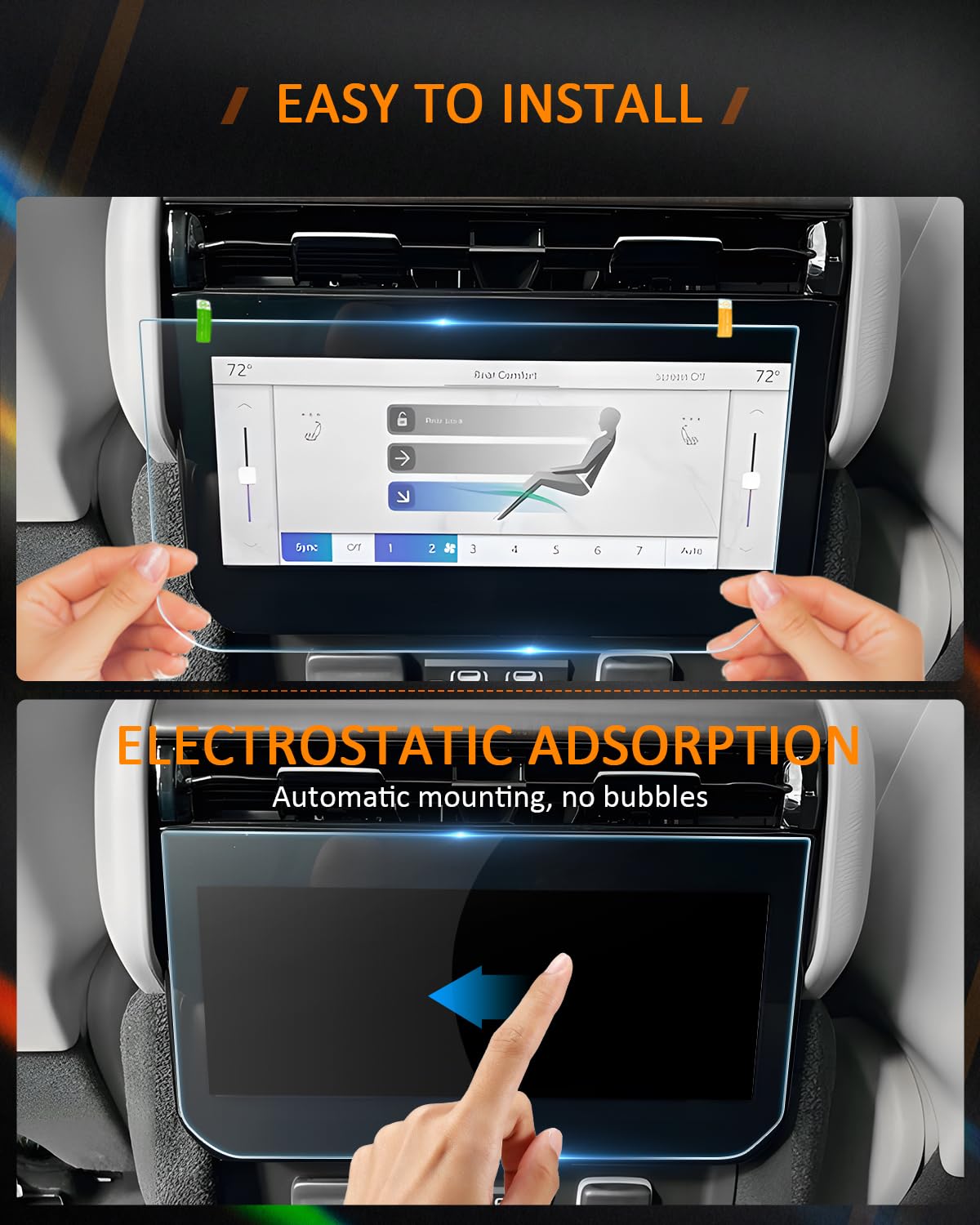 Tpu Film For Jeep Grand Wagoneer Rear Hvac Air Conditioning Screen, 2 Pieces, For Jeep Grand Wagoneer 2022 2023 2024 2025 Accessories, Curved Edge, Requires Spray Installation